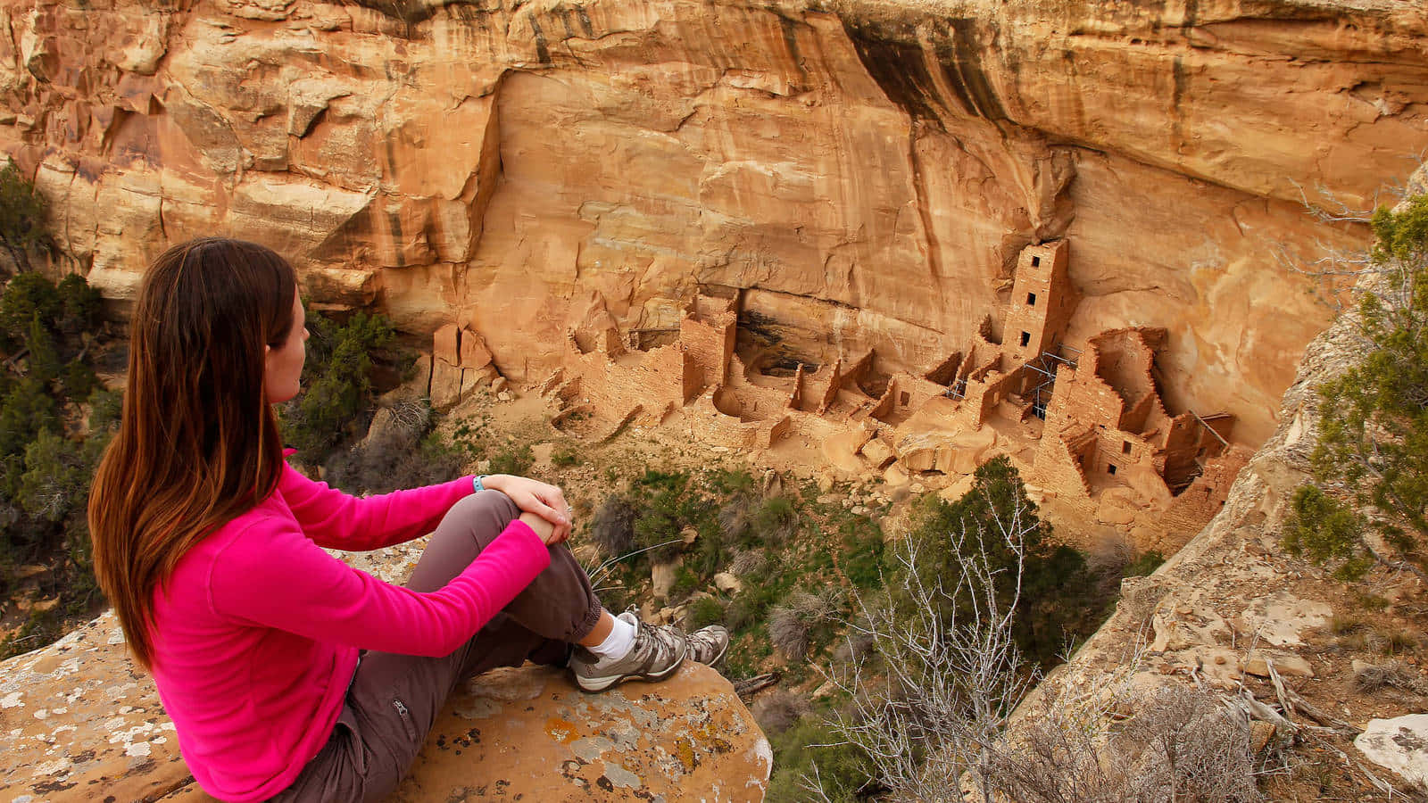 Mesa Verde National Park, cliff dwellings, red sandstone, HD Desktop Wallpaper