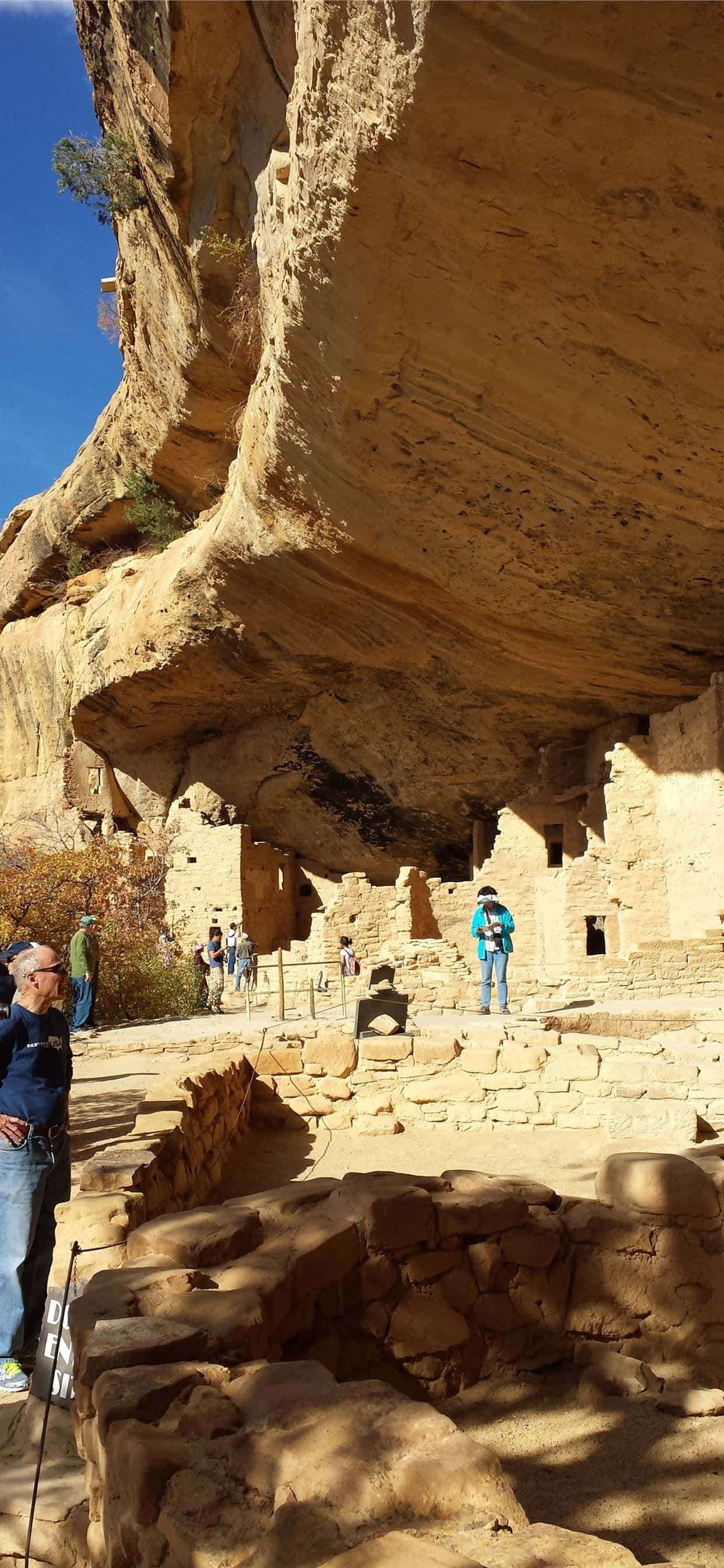 Mesa Verde National Park, cliff-dwelling ruins, stone structures, 2K Phone Wallpaper