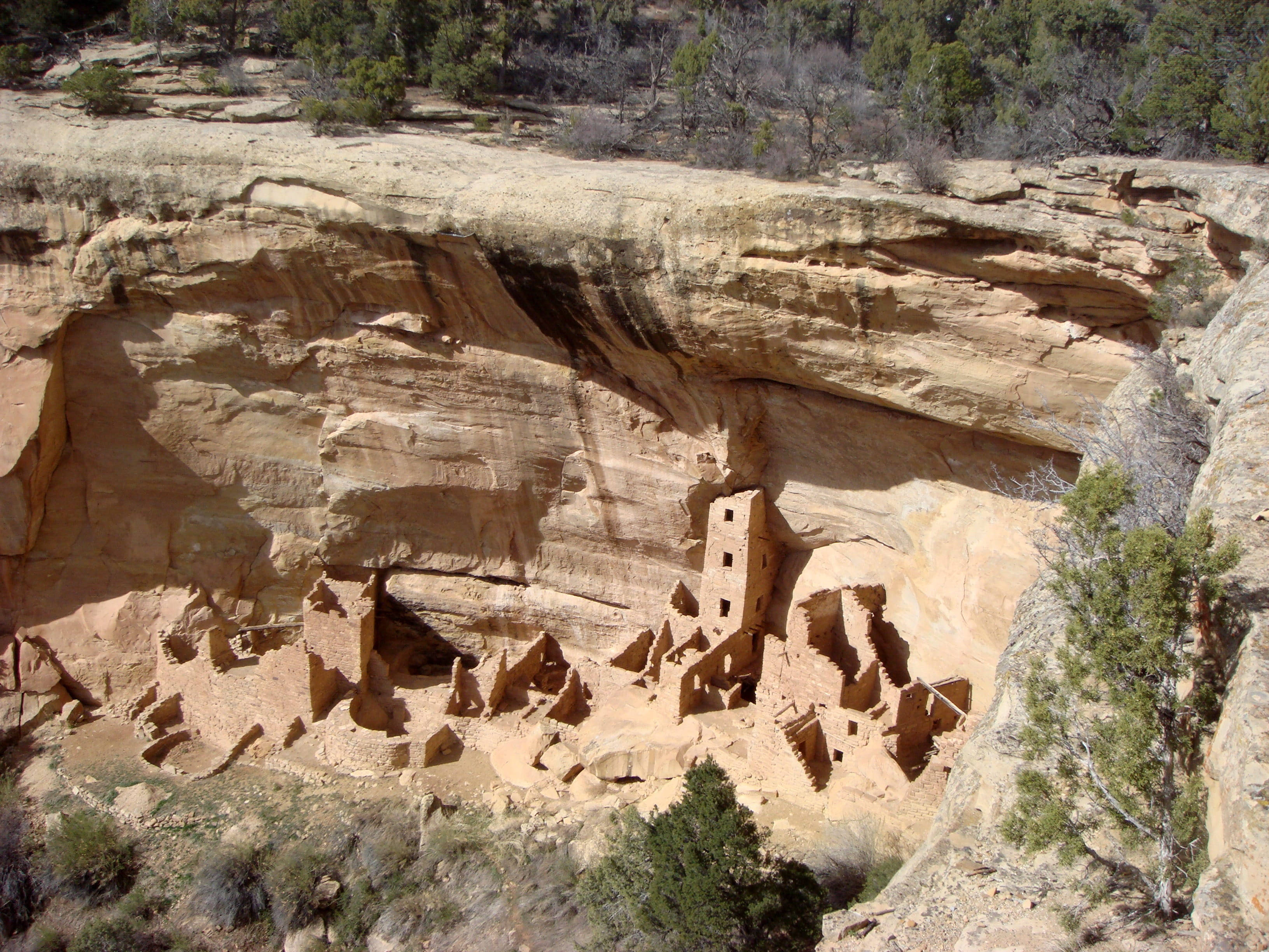 Mesa Verde, rock formation, ruins, 2K Desktop Wallpaper