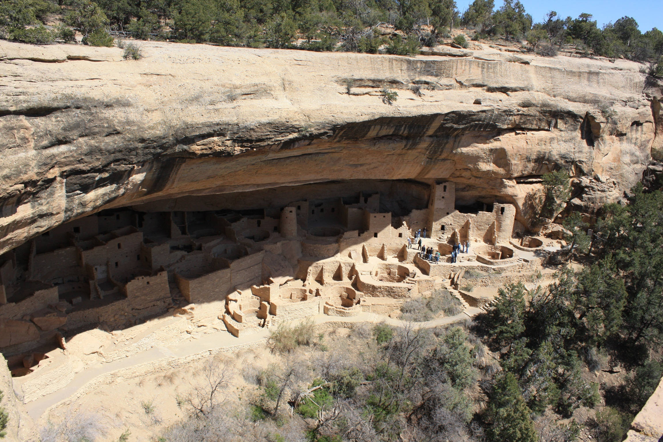 Mesa Verde, cliff-dwelling pueblo ruins, sandstone overhang, Full HD Desktop Wallpaper