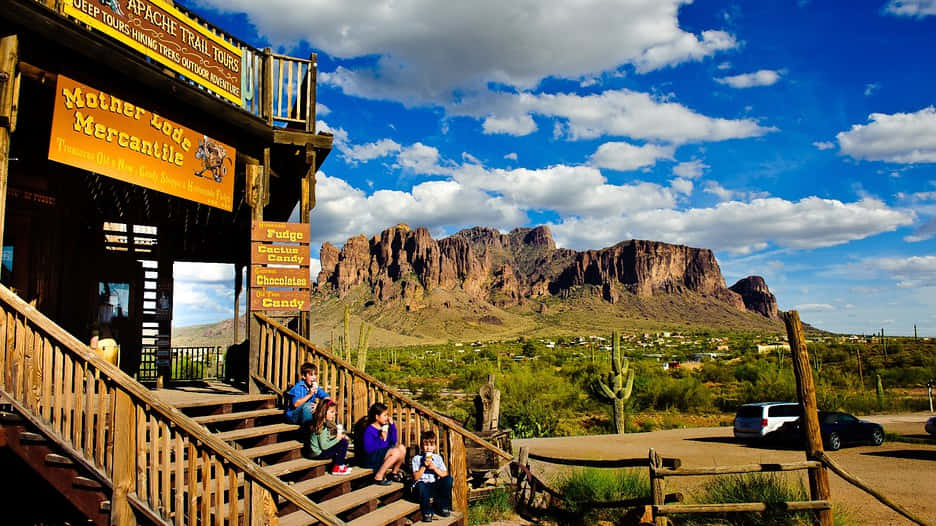 Mesa, red mountain, desert mercantile, SD Desktop Wallpaper