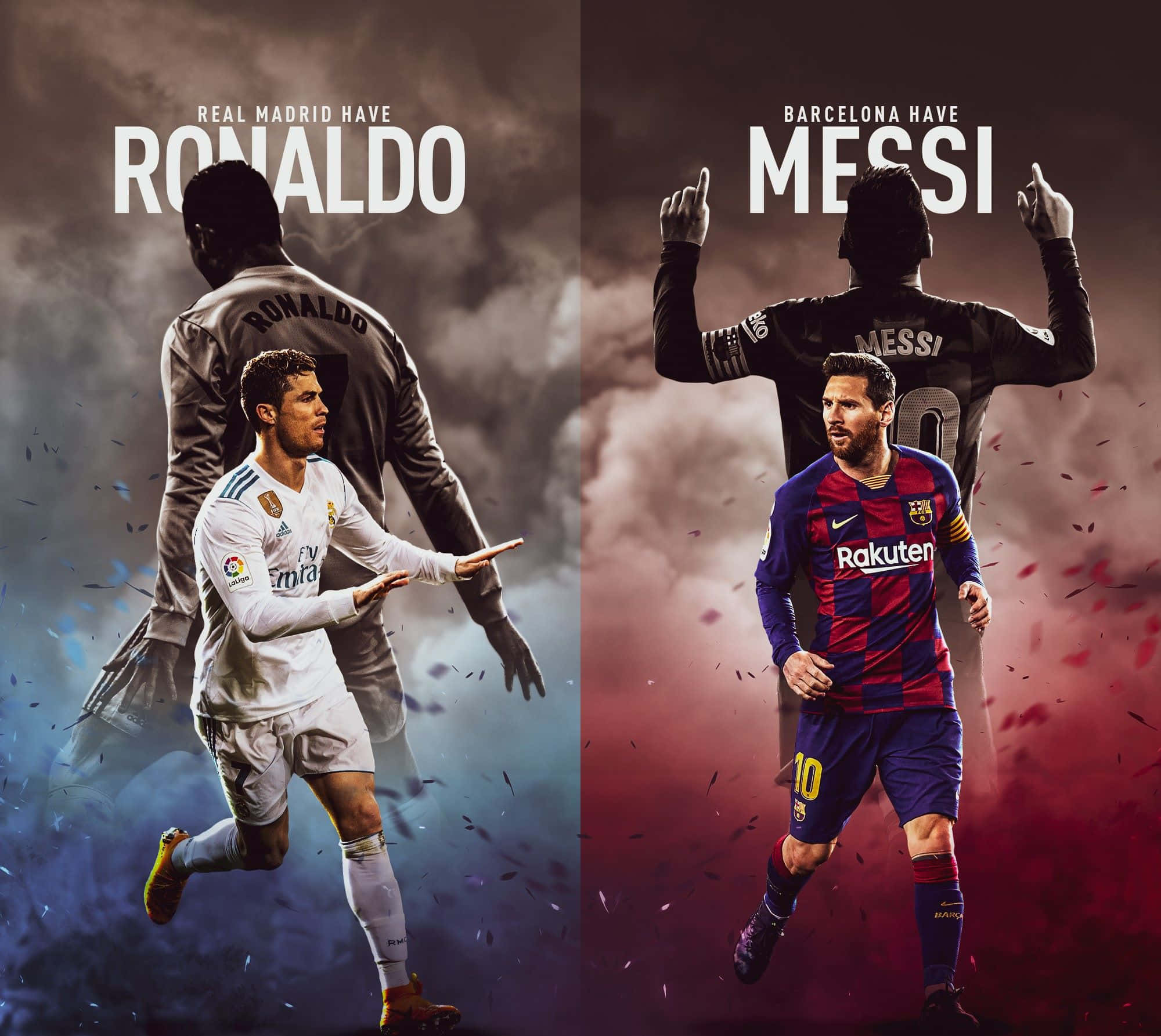 Ronaldo, Messi, football legends, Full HD Desktop Wallpaper
