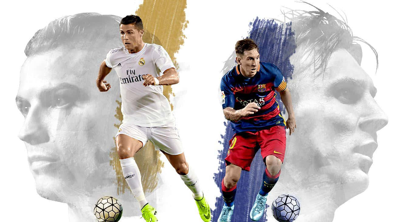Messi, Ronaldo, football legends, HD Desktop Wallpaper
