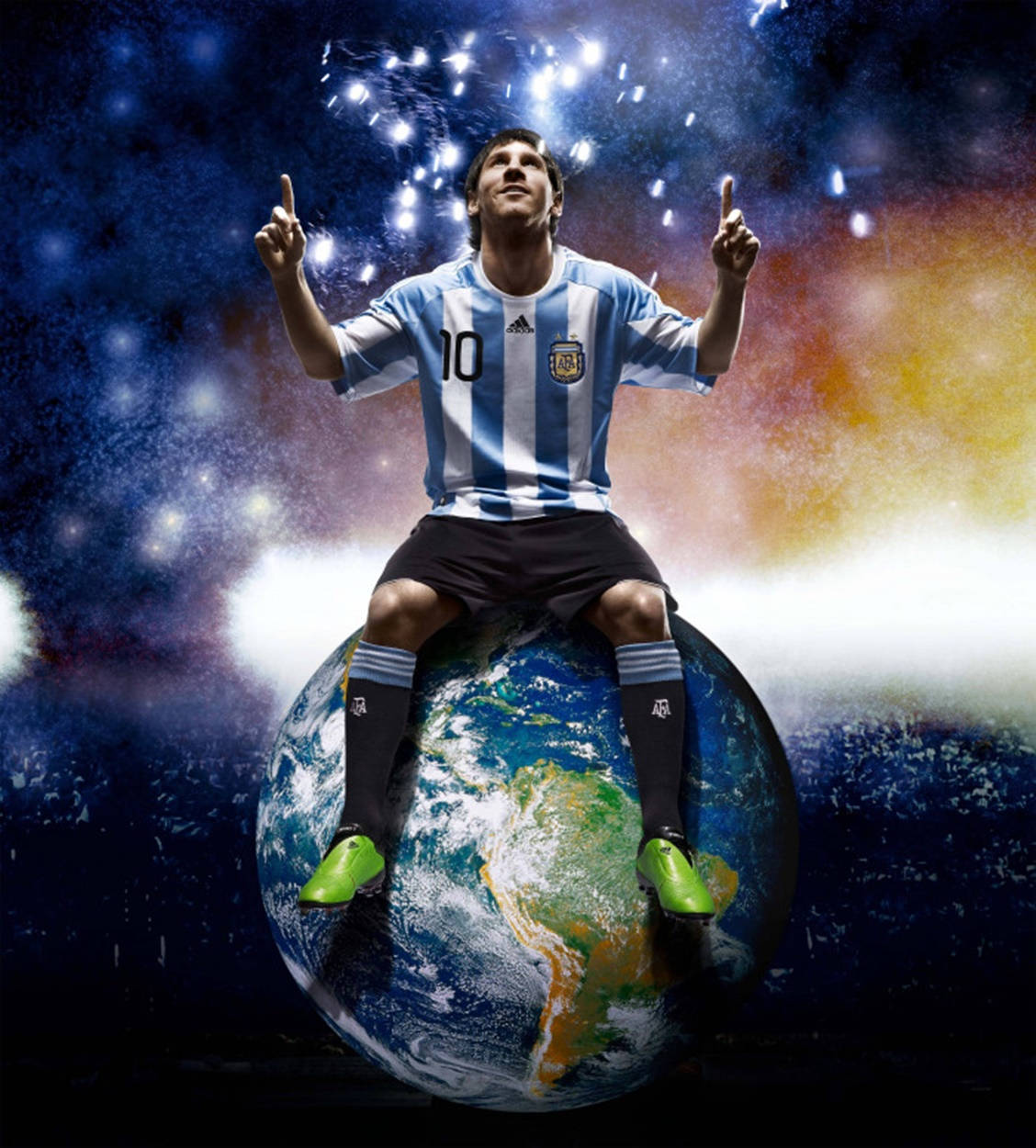 Messi Argentina, Argentina jersey, globe, SD Phone Wallpaper