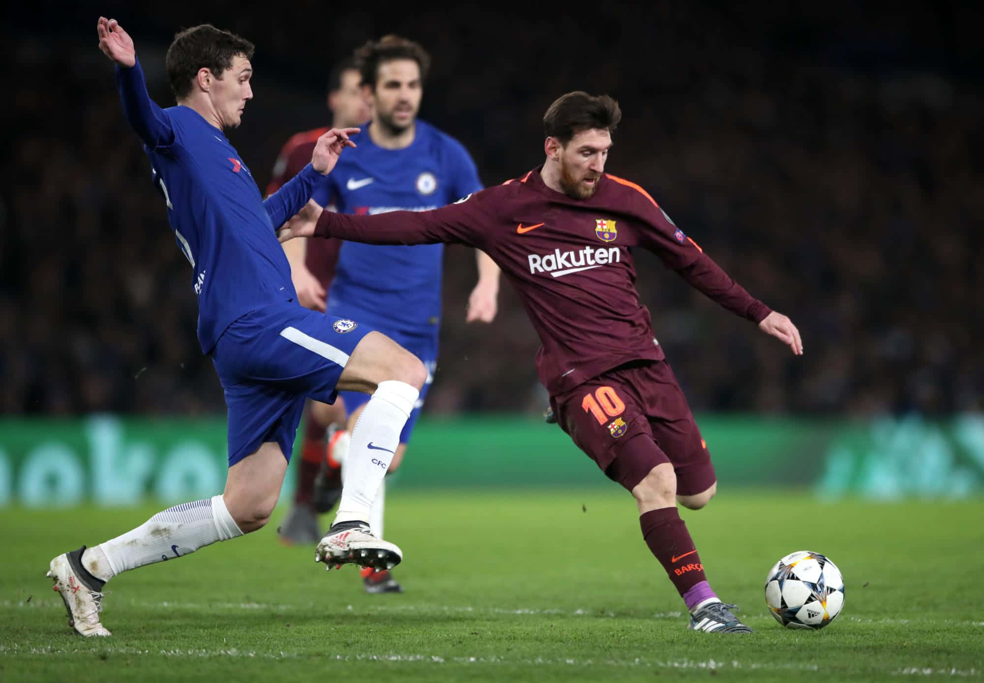 Messi, maroon jersey, blue defender, Full HD Desktop Wallpaper