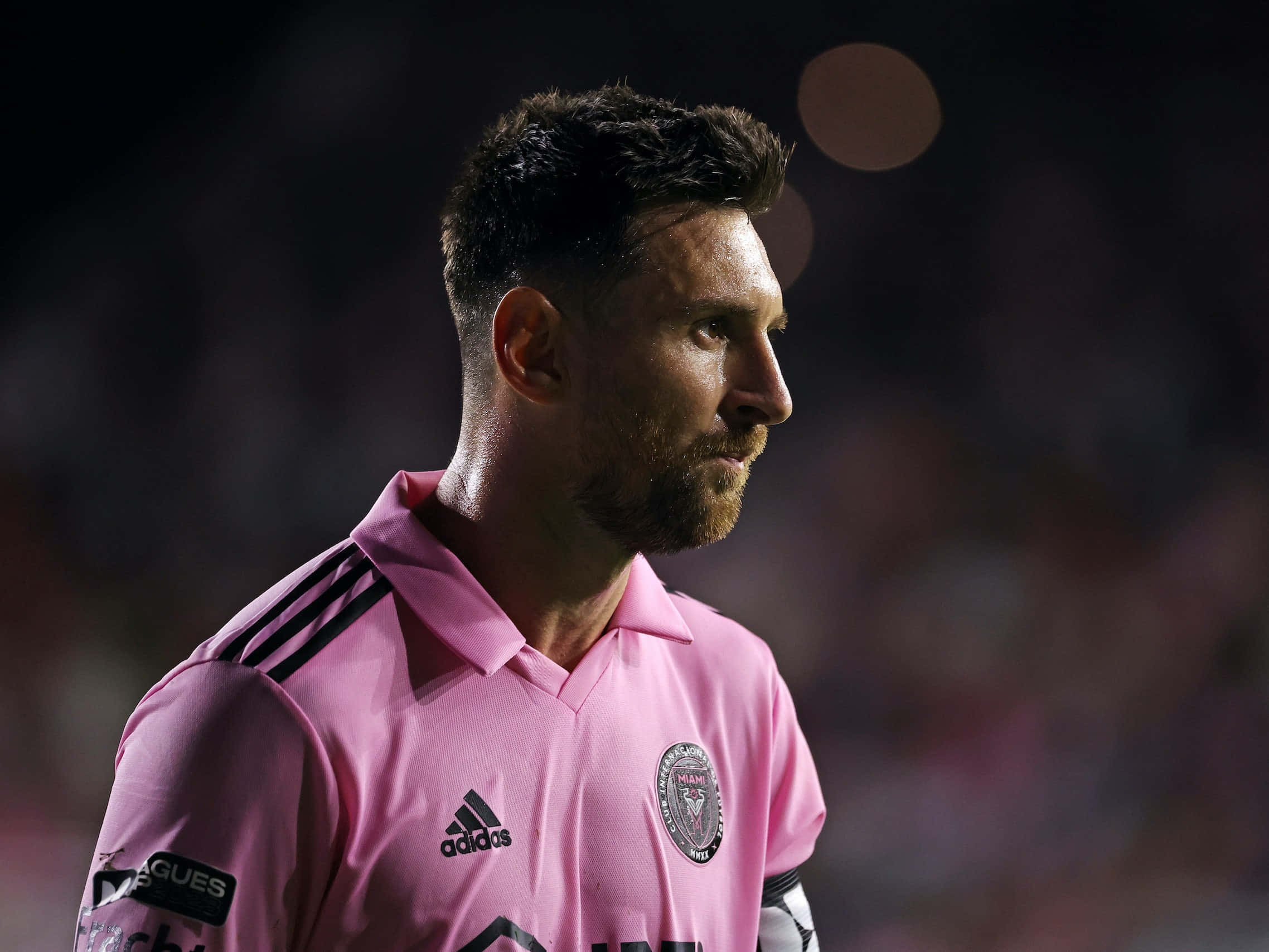 Messi, Inter Miami, pink jersey, Full HD Desktop Wallpaper
