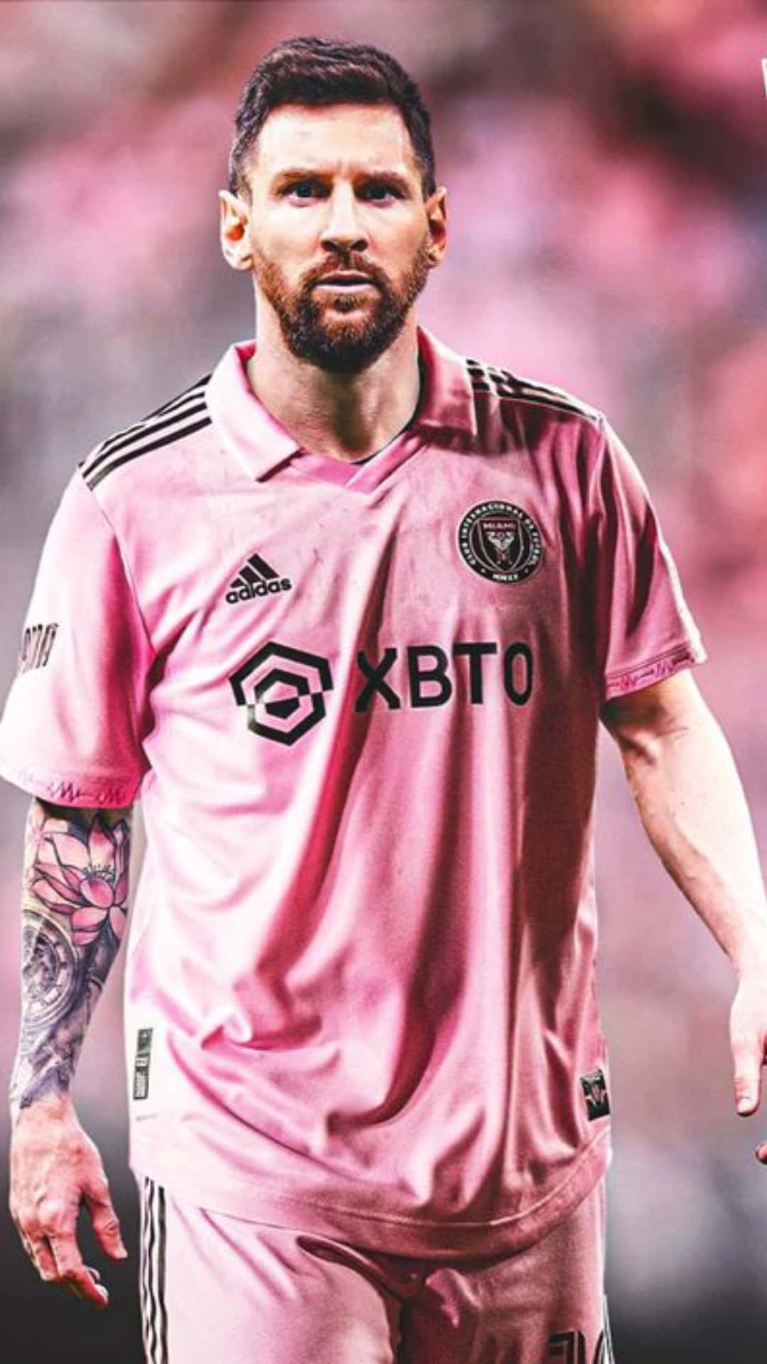 Messi, Inter Miami, pink uniform, Full HD Phone Wallpaper