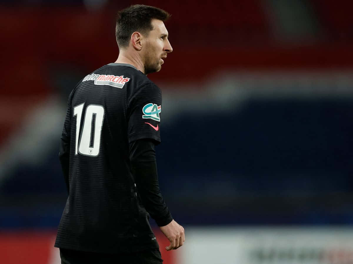 Messi, number 10, black jersey, SD Desktop Wallpaper