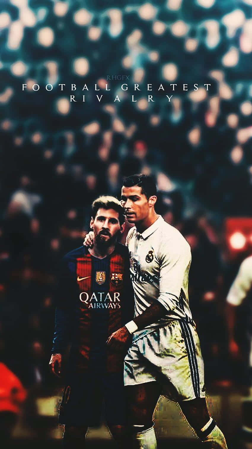 Messi, Ronaldo, stadium lights, HD Phone Wallpaper