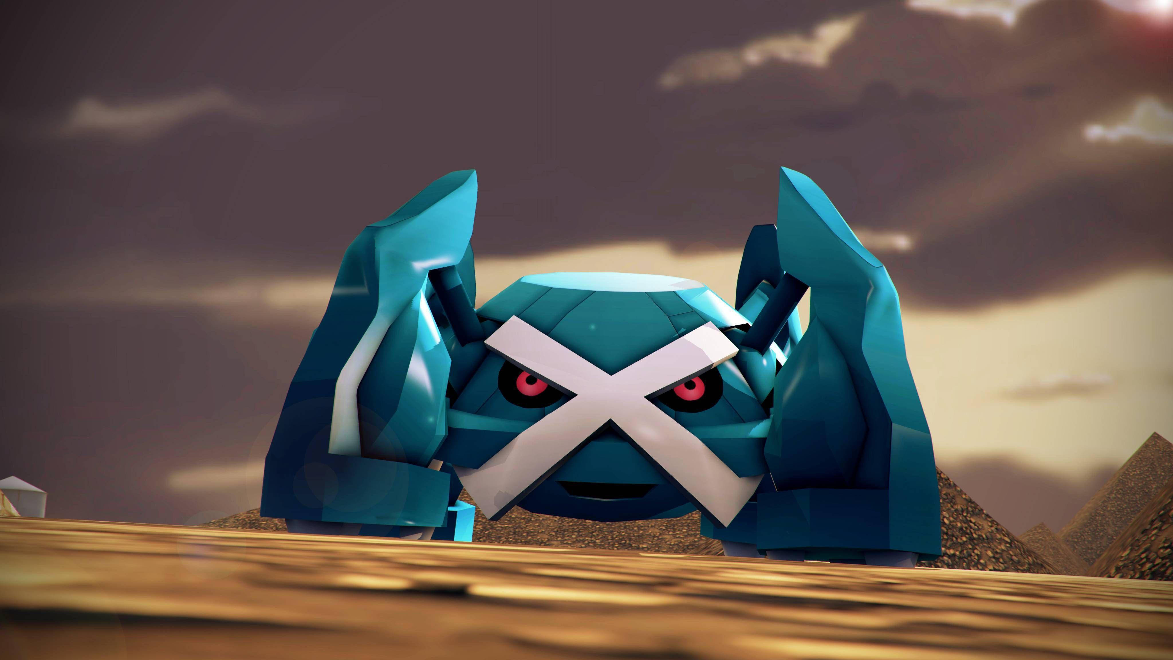 Metagross, pyramids, desert, 4K Desktop Wallpaper
