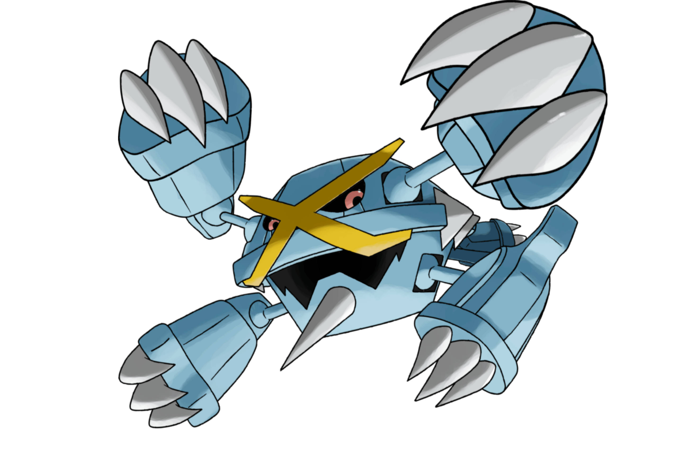 Metagross, blue and silver armored, sharp claws, 2K Desktop Wallpaper