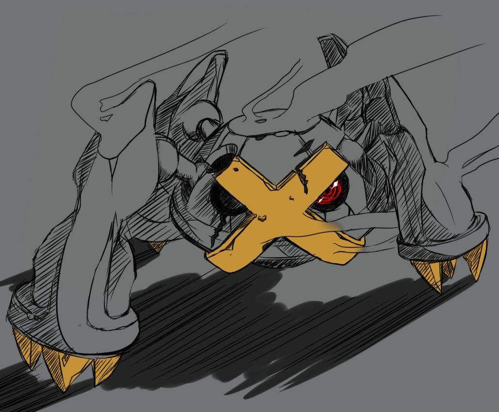 Metagross, shiny, grey body, SD Desktop Wallpaper