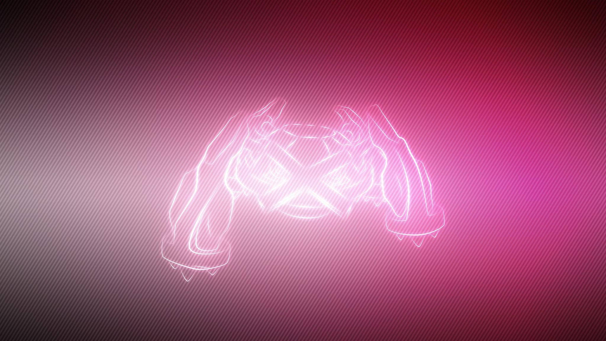 Metagross, pink glow, neon outline, Full HD Desktop Wallpaper