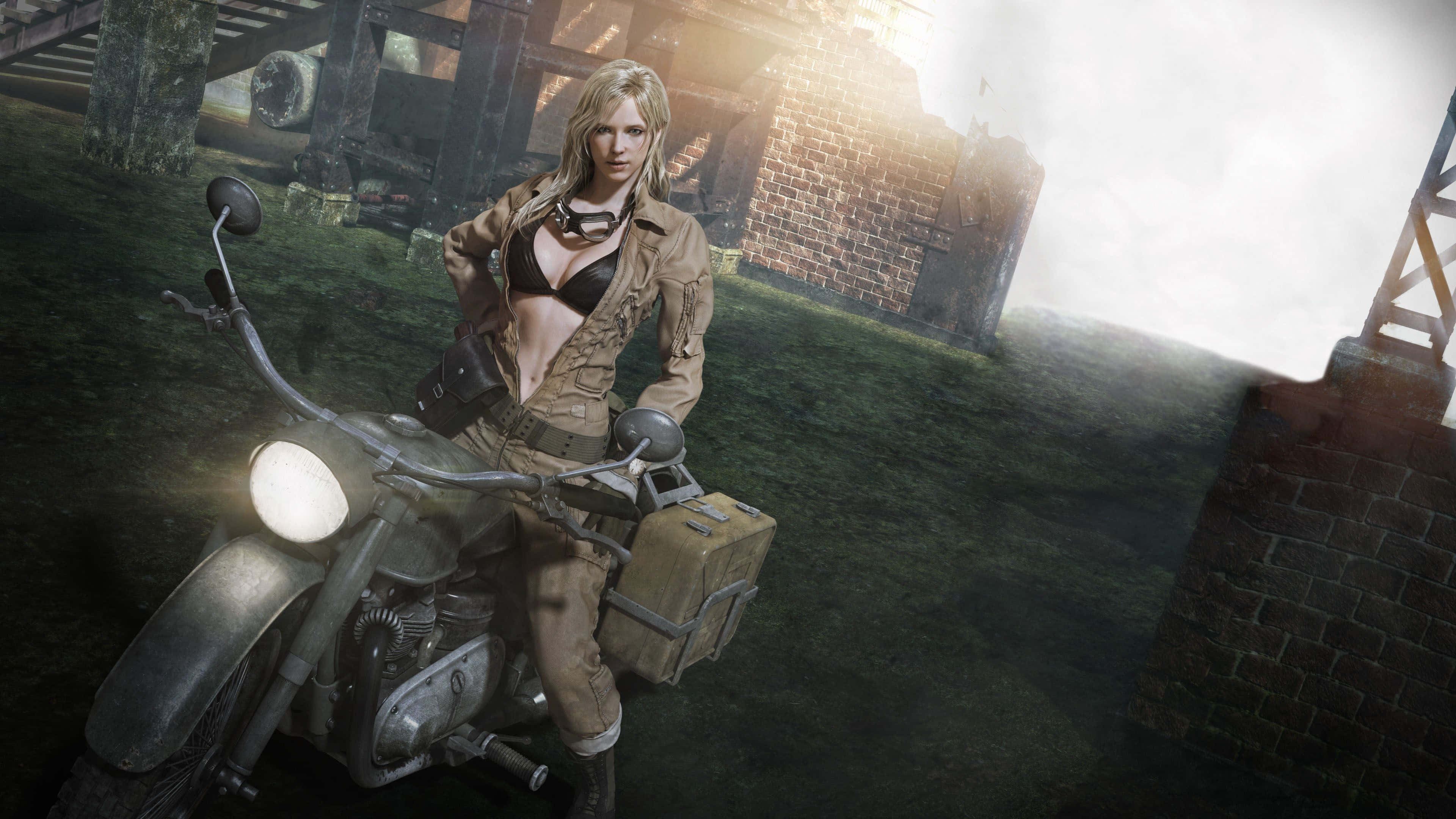 Metal Gear 4K, blonde woman, tan jacket, 4K Desktop Wallpaper