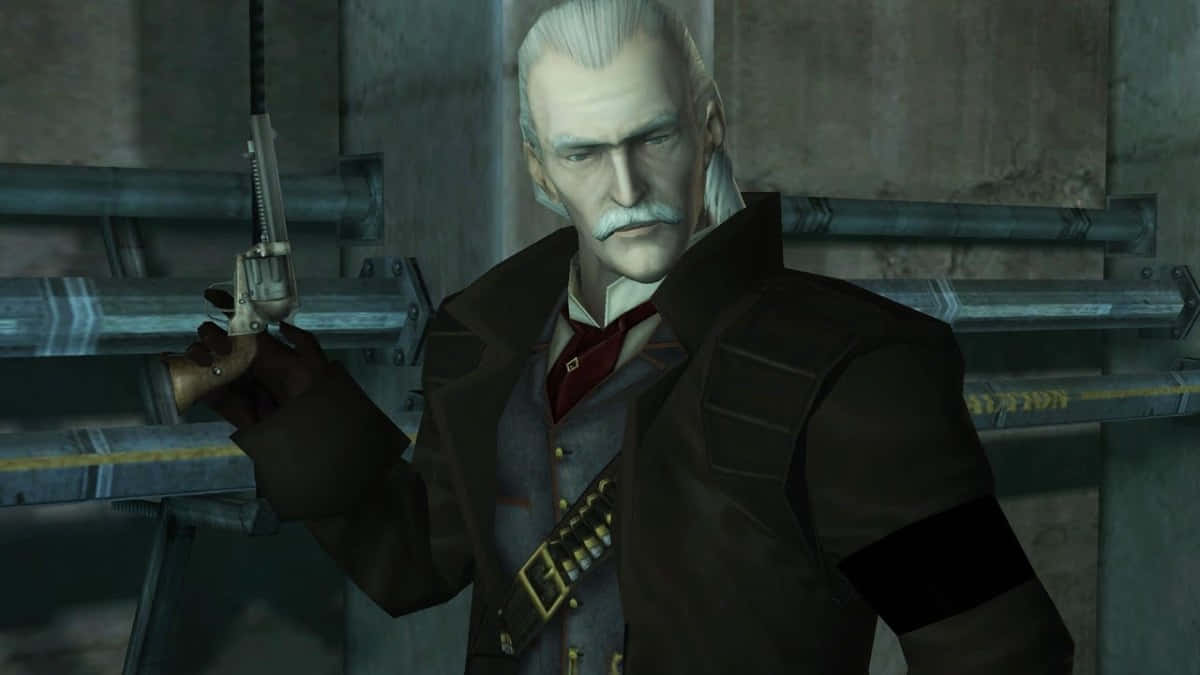 Metal Gear Solid Characters, white-haired man, mustache, SD Desktop Wallpaper