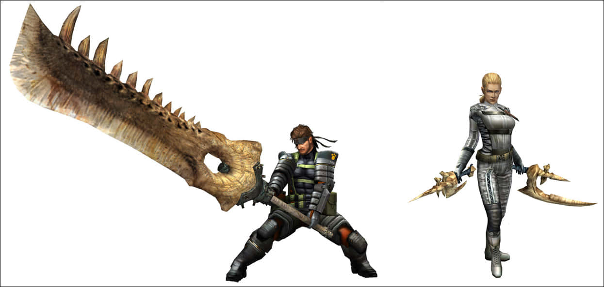 Metal Gear Solid Characters, armored hunters, bone weapons, SD Desktop Wallpaper