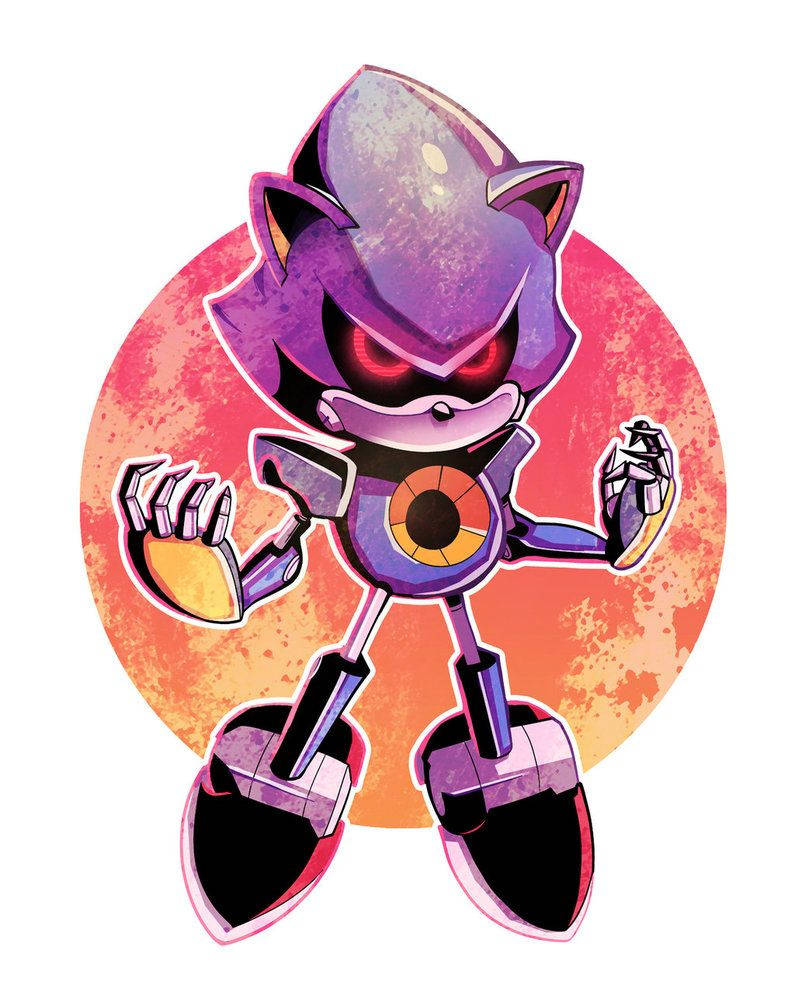 Metal Sonic, red, purple, SD Phone Wallpaper