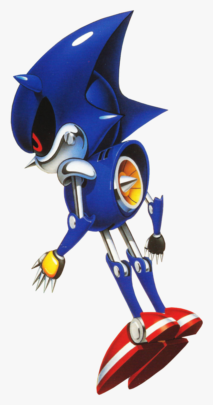 Metal Sonic, blue robotic hedgehog, red and white shoes, HD Phone Wallpaper