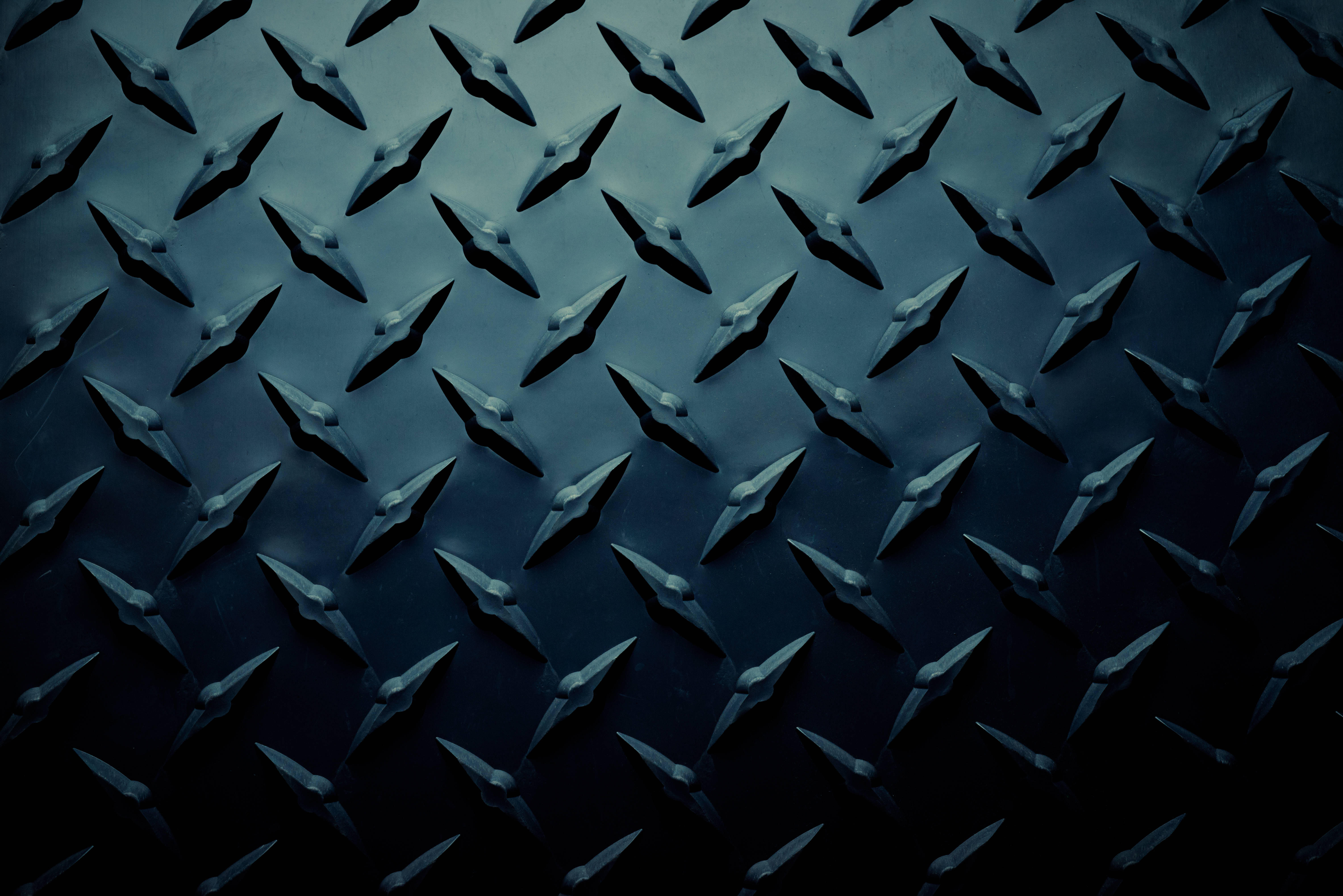 dark blue, diamond plate, metal texture, 5K Desktop Wallpaper