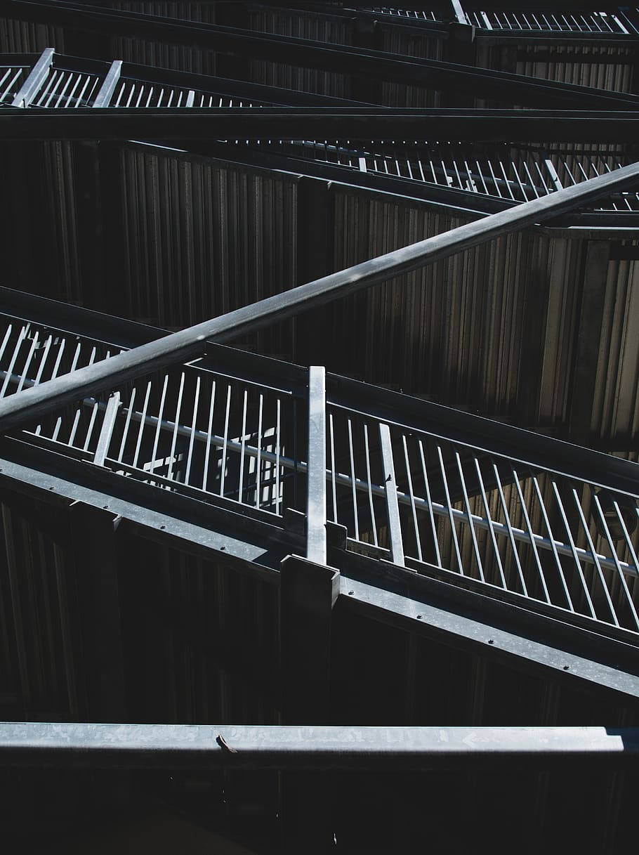 metal structure, monochrome tonal contrast, geometric pattern, SD Phone Wallpaper