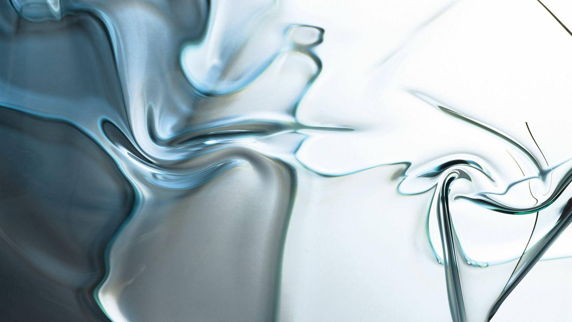 metallic blue, silver swirls, bright white background, Full HD Desktop Wallpaper