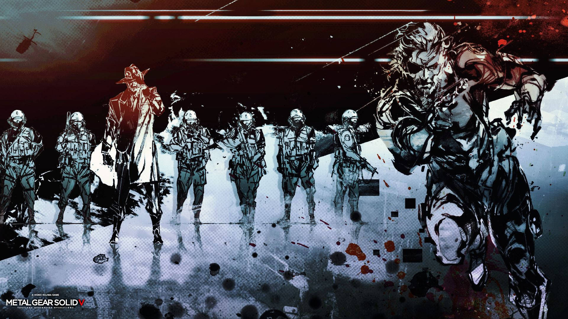 Metal Gear Solid, anime-style illustration, blood-splattered monster, Full HD Desktop Wallpaper