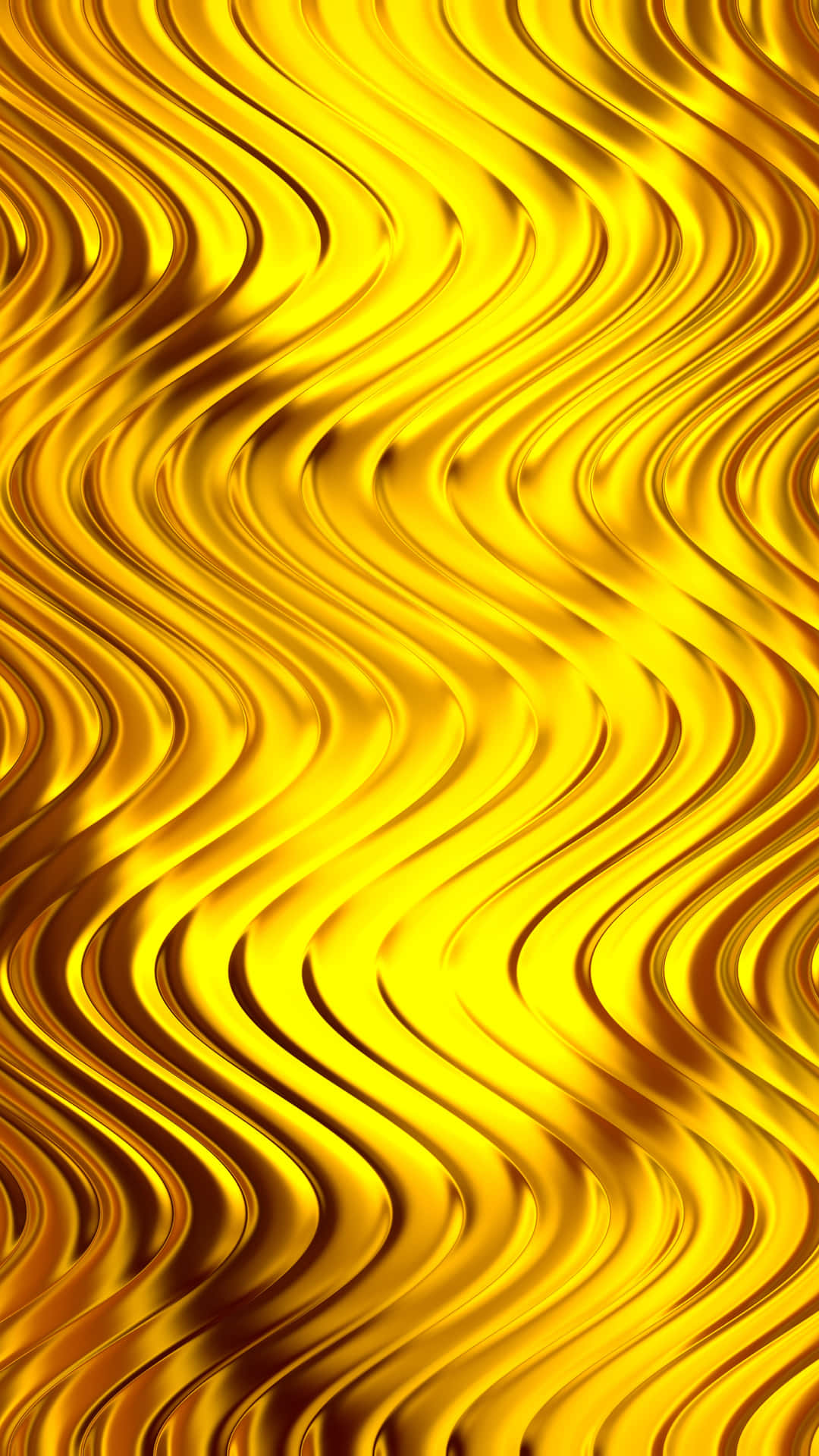 Metallic Gold, golden, wavy ribbons, Full HD Phone Wallpaper