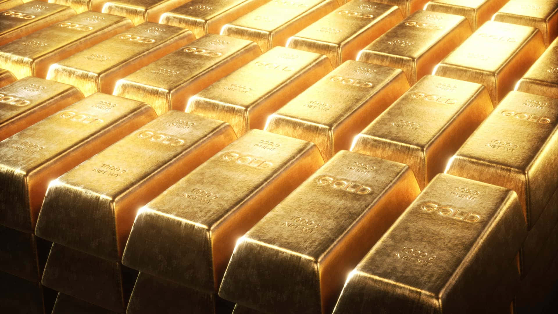 Metallic Gold, gold bars, polished surfaces, Full HD Desktop Wallpaper