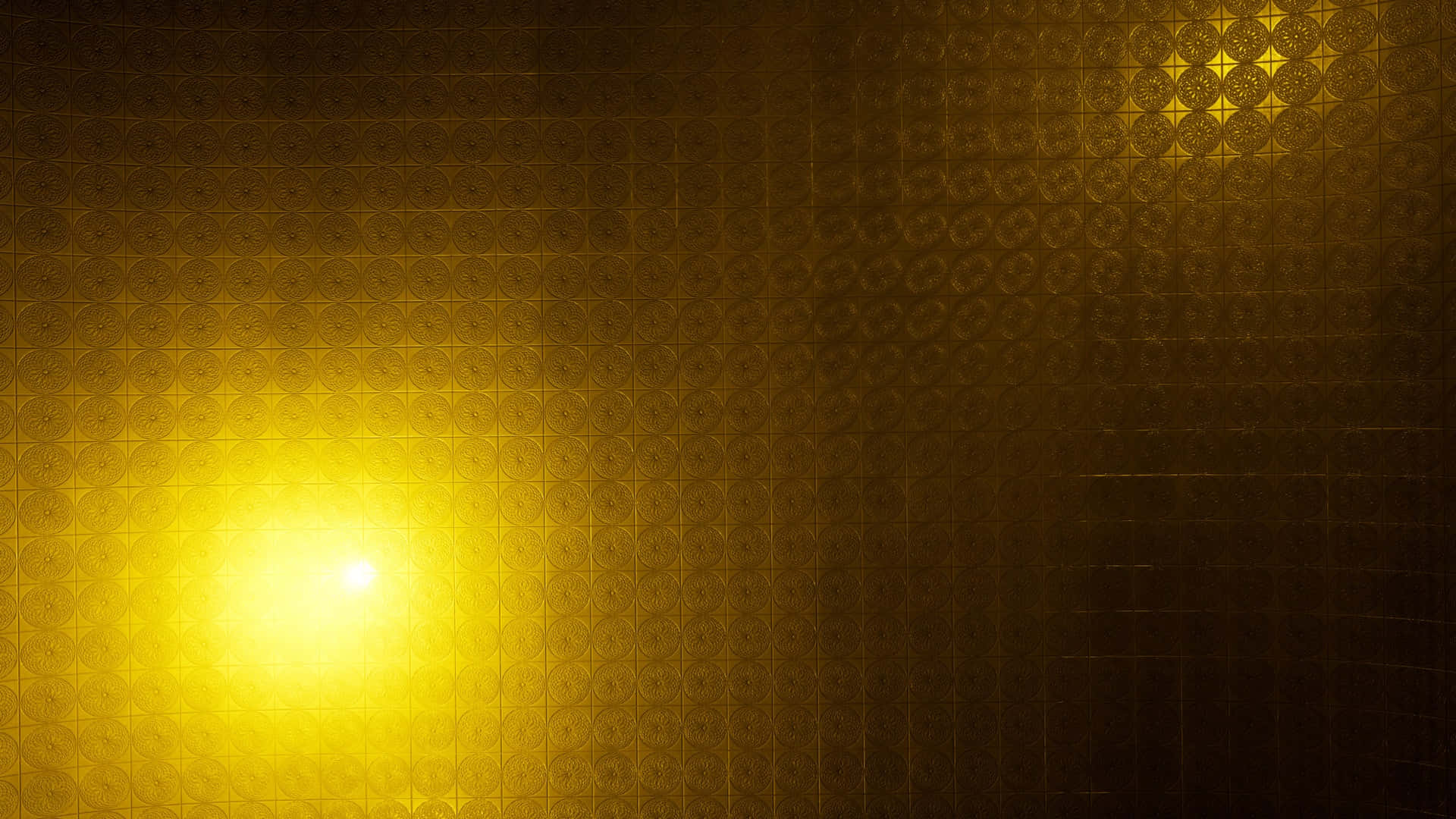 Metallic Gold, textured ceiling tile pattern, warm golden light, Full HD Desktop Wallpaper