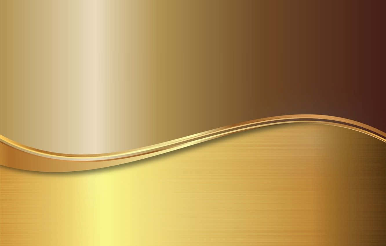 Metallic Gold, golden wave, gradient background, HD Desktop Wallpaper