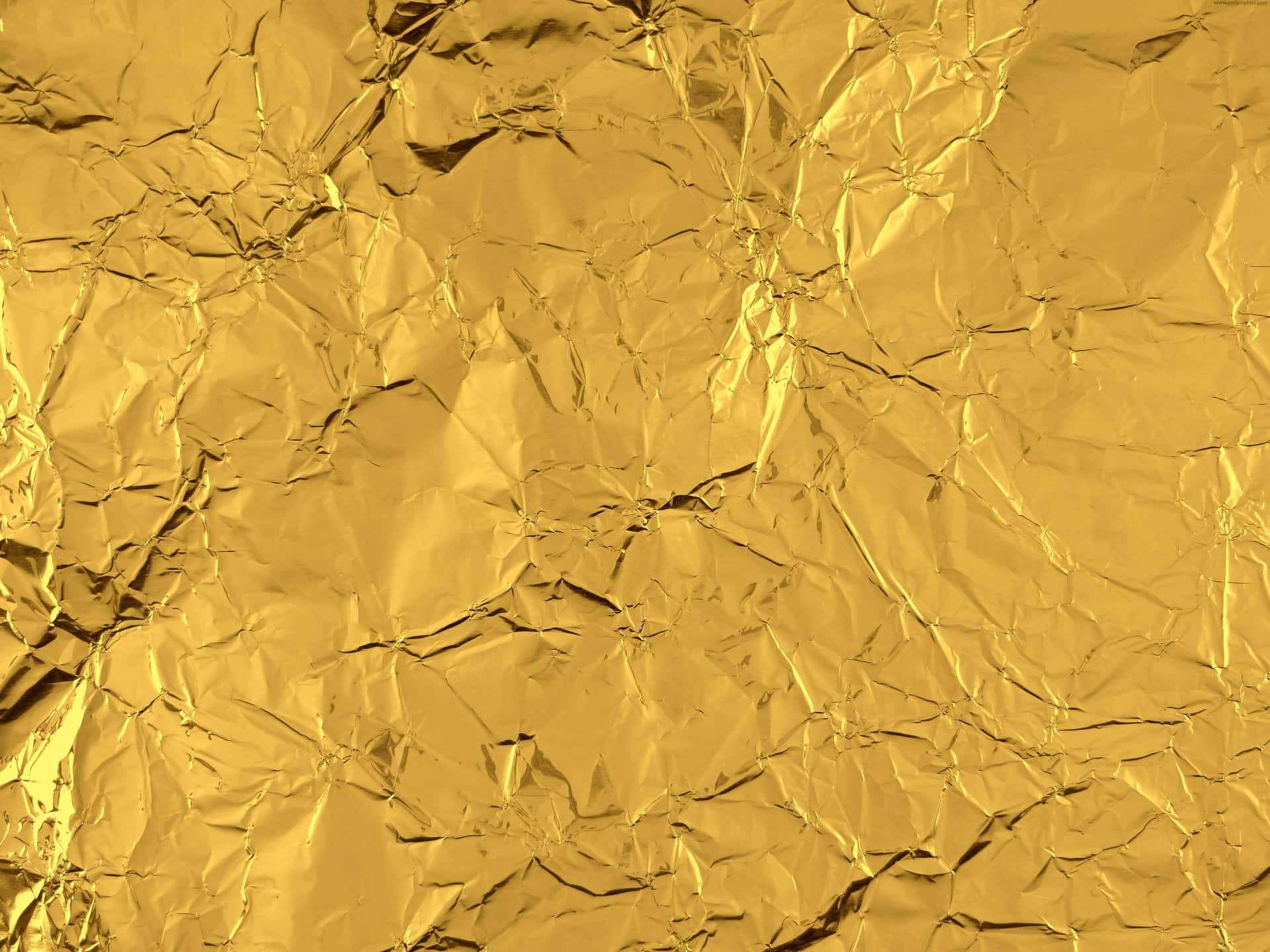 gold foil paper texture, crumpled golden foil, reflective highlights, Full HD Desktop Wallpaper
