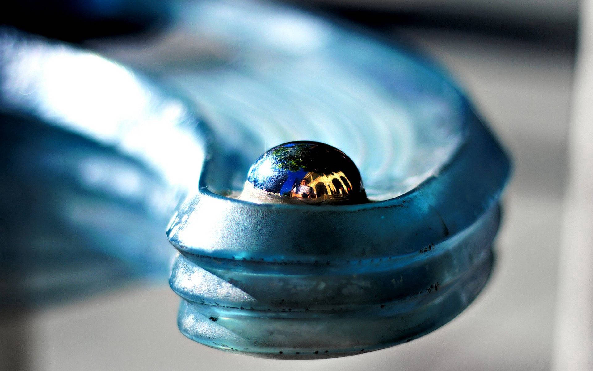 blue glass faucet, water droplet, vibrant, colorful scene, Full HD Desktop Wallpaper