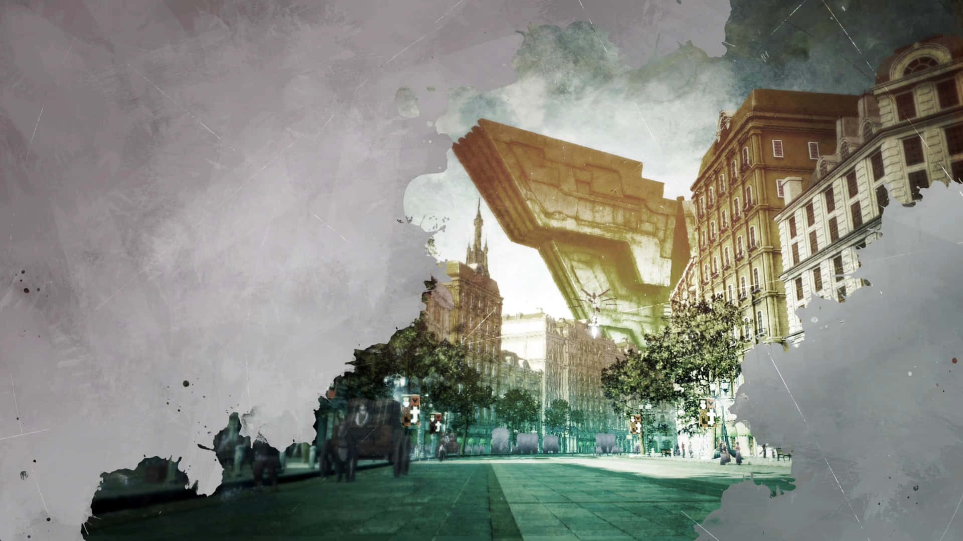 Metaphor Refantazio, surreal cityscape, futuristic structure, Full HD Desktop Wallpaper