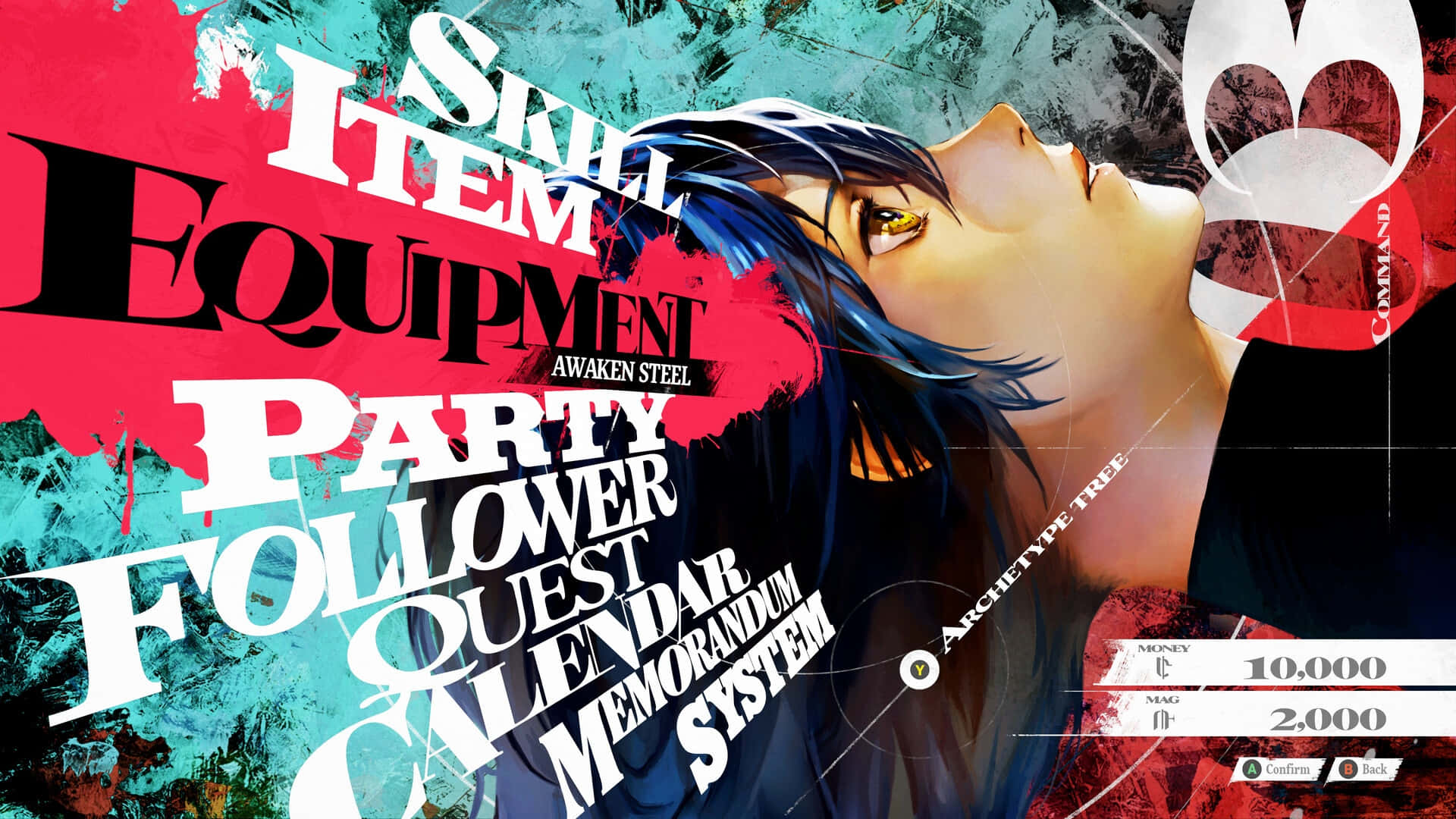 Metaphor Refantazio, blue hair, golden eyes, Full HD Desktop Wallpaper