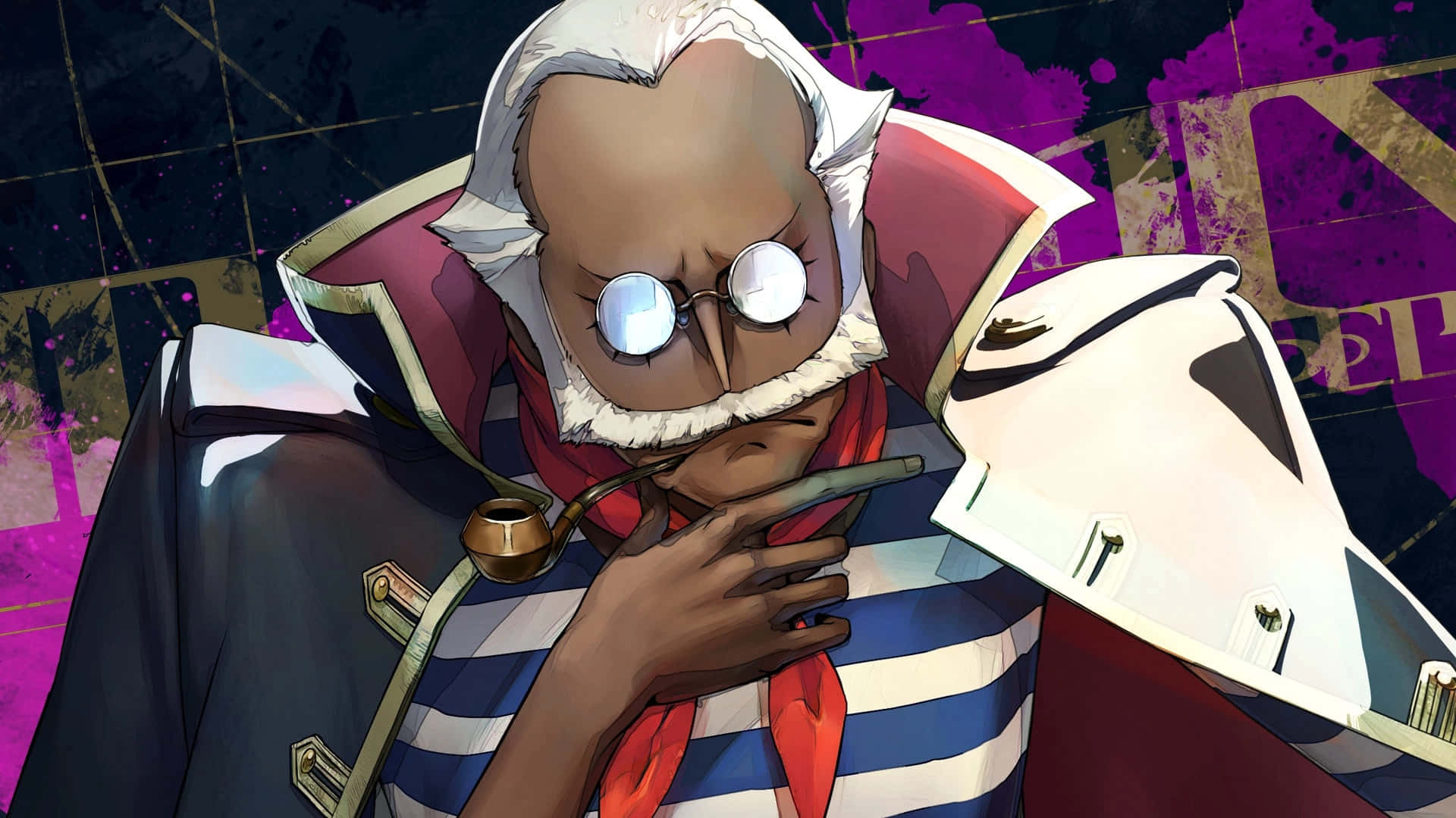 Metaphor Refantazio, white hair, round glasses, Full HD Desktop Wallpaper