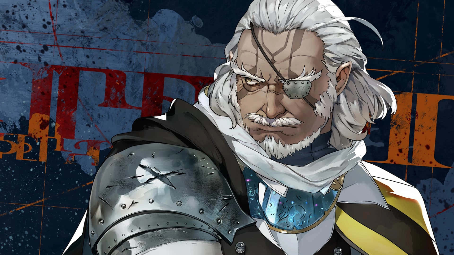 Refantazio, battle hardened warrior, white-haired, Full HD Desktop Wallpaper