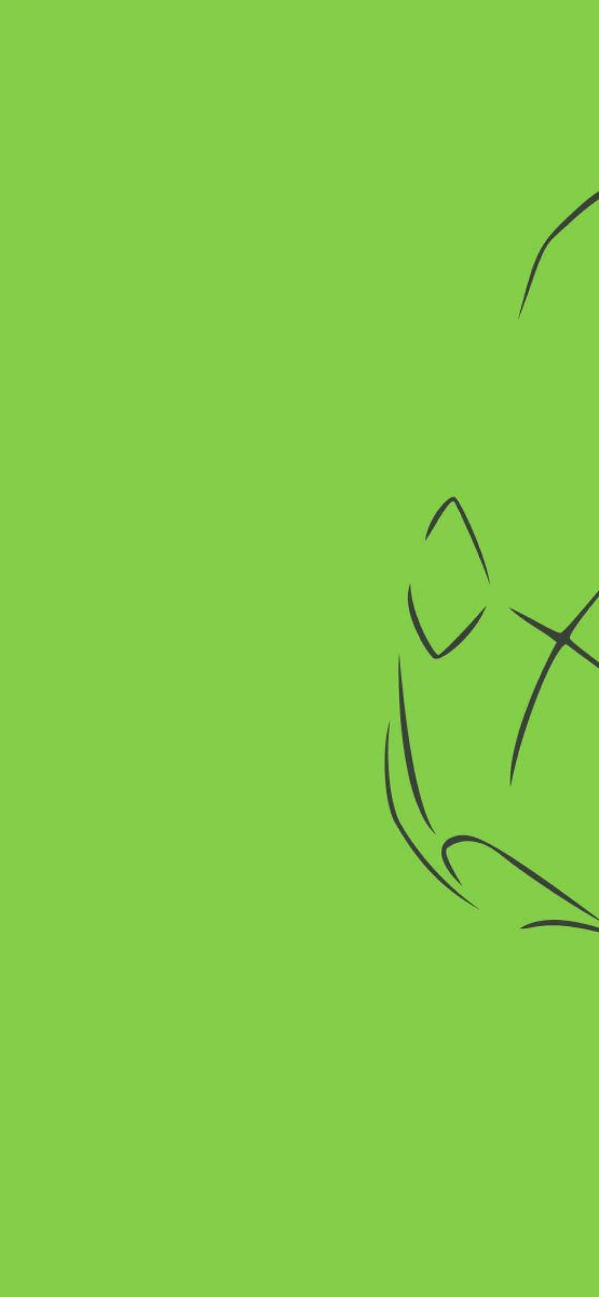 Metapod, lime green, minimalist black line sketch, Full HD Phone Wallpaper