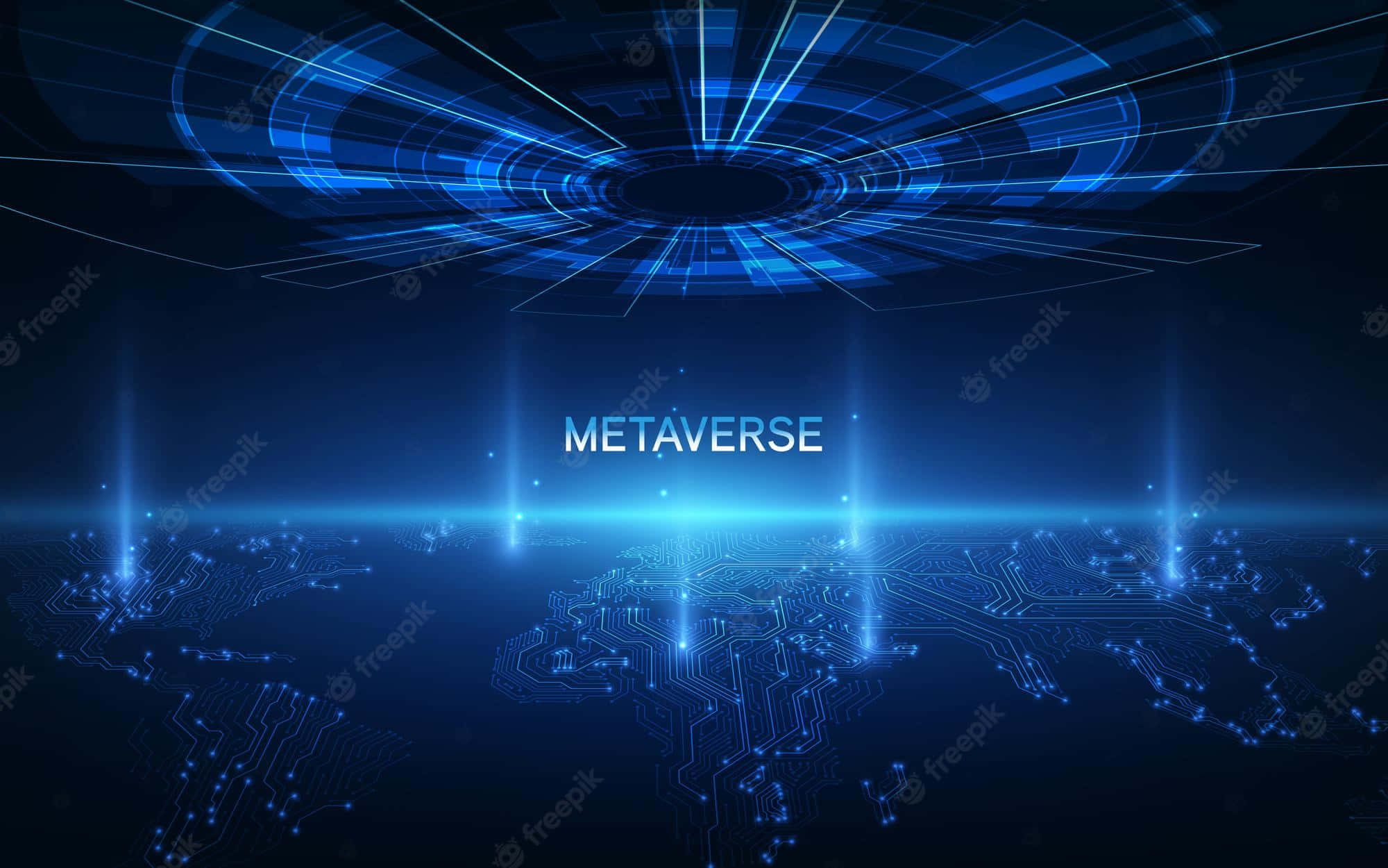 Augmented Reality, Metaverse, glowing blue circuitry, Full HD Desktop Wallpaper