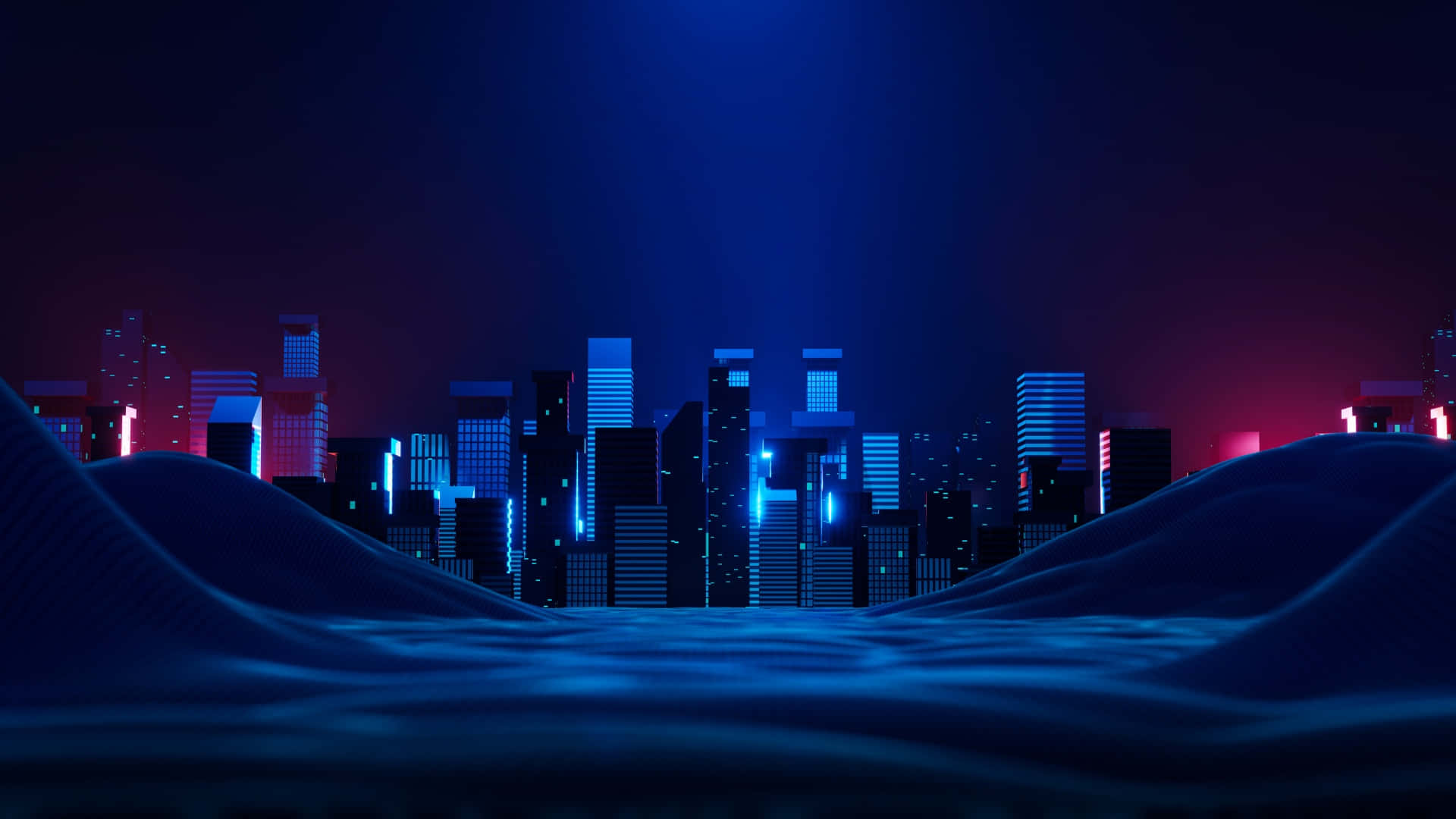 Metaverse, neon blue, pink lights, Full HD Desktop Wallpaper