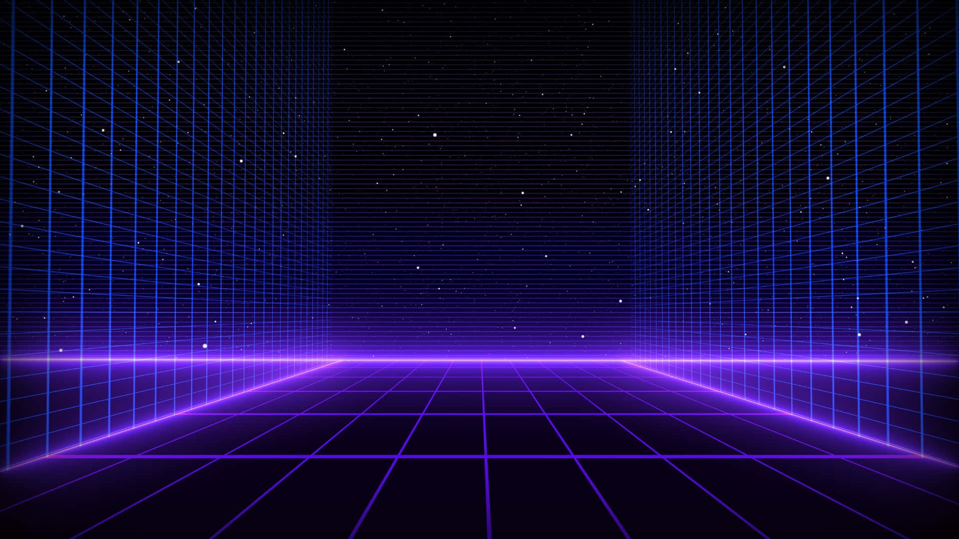 Metaverse, glowing purple grid, starry void, Full HD Desktop Wallpaper