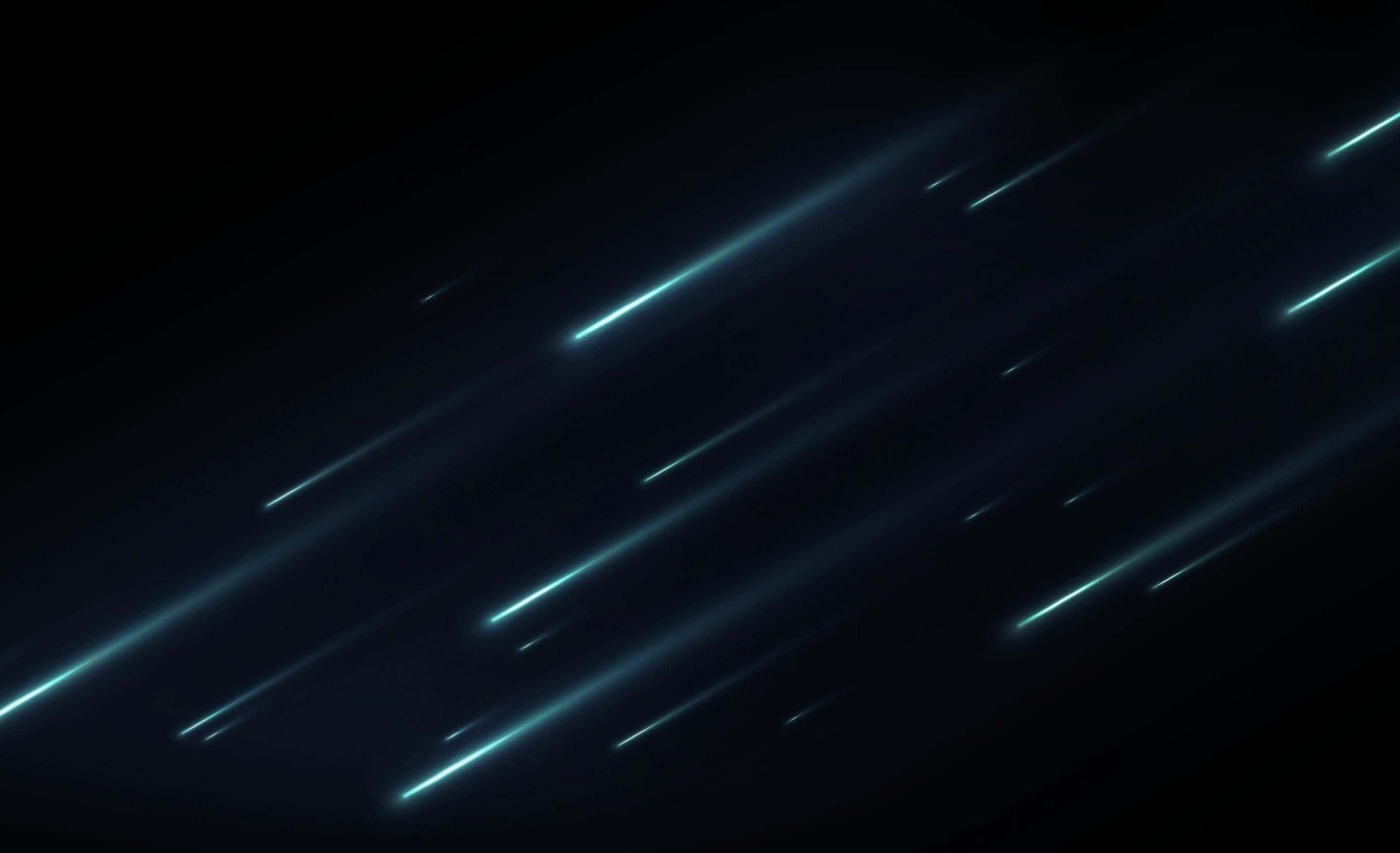 Meteor, cyan, deep black, 2K Desktop Wallpaper