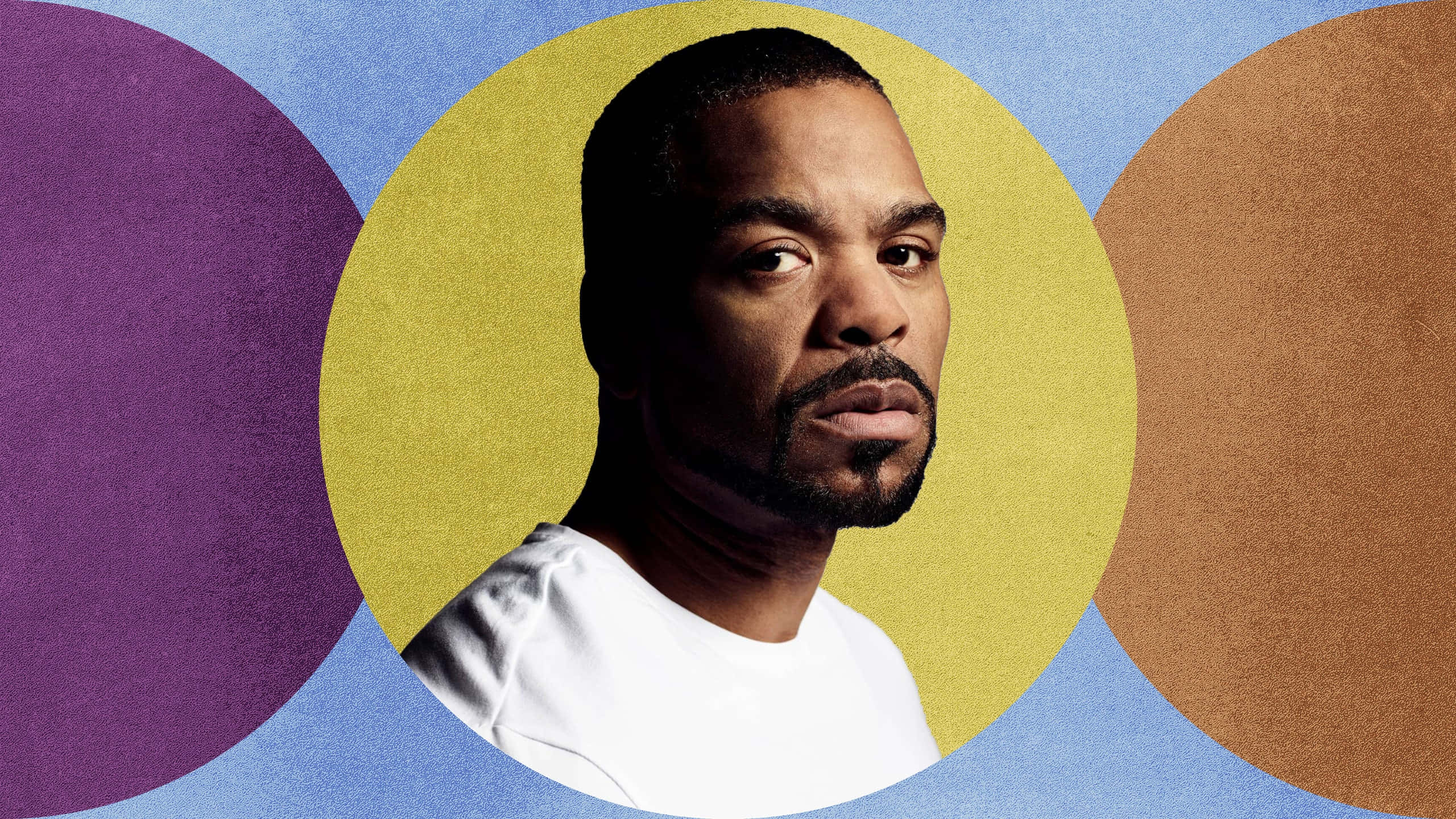 Method man, yellow circle, purple circles, 2K Desktop Wallpaper