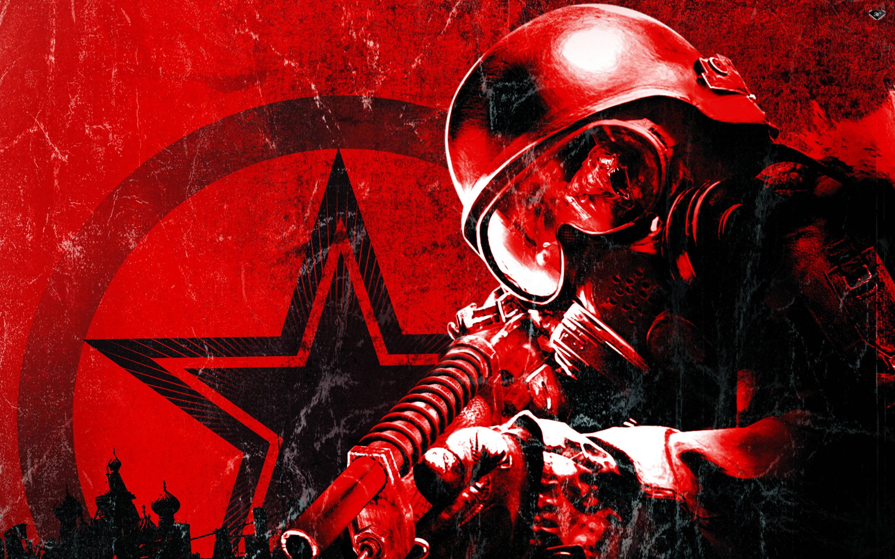 Metro Redux, red star, combat gear, 2K Desktop Wallpaper