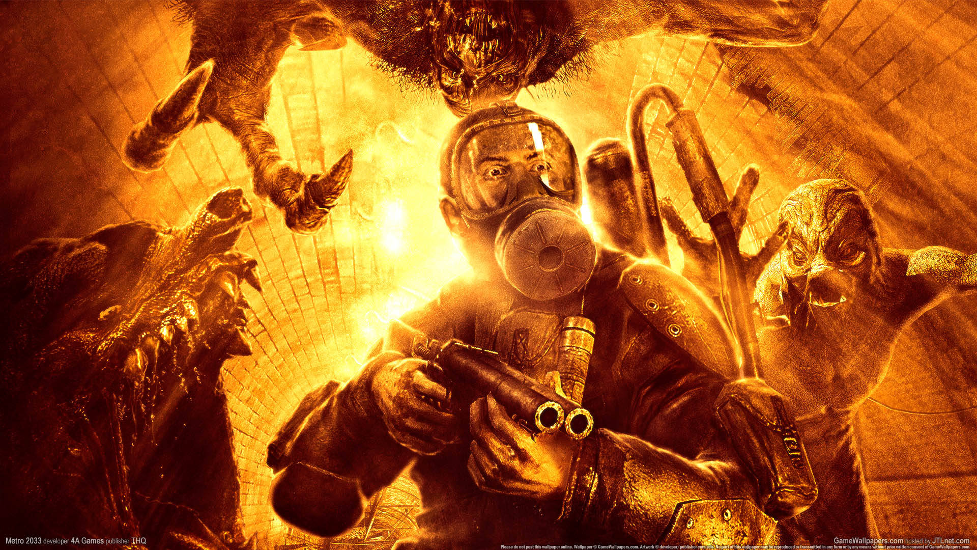 Metro 2033 Redux, mutants, gas mask, Full HD Desktop Wallpaper
