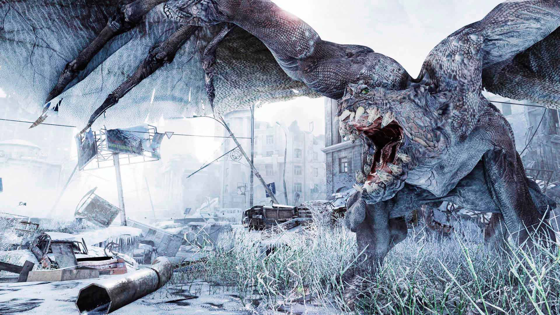 Metro 2033, demon, ruined cityscape, Full HD Desktop Wallpaper