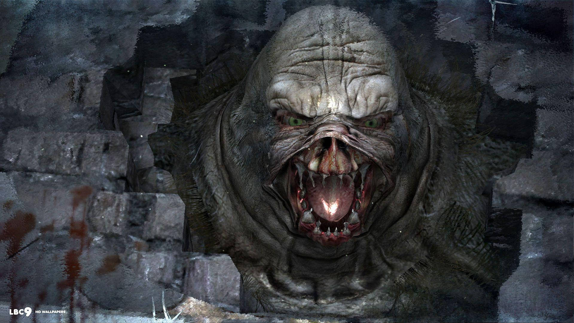 Metro 2033, mutant, glowing green eyes, Full HD Desktop Wallpaper