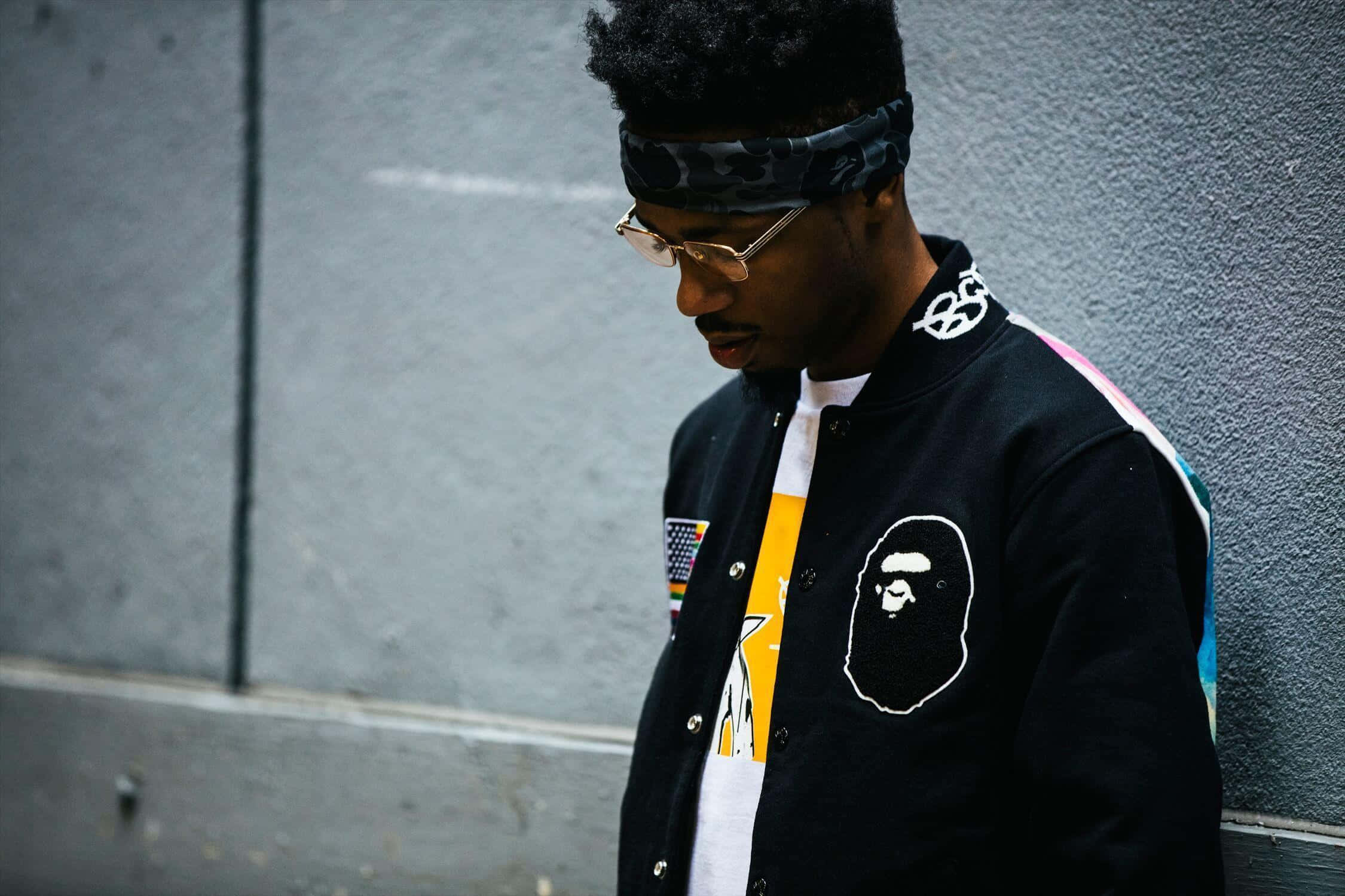 Metro Boomin, black varsity jacket, white ape logo, Full HD Desktop Wallpaper
