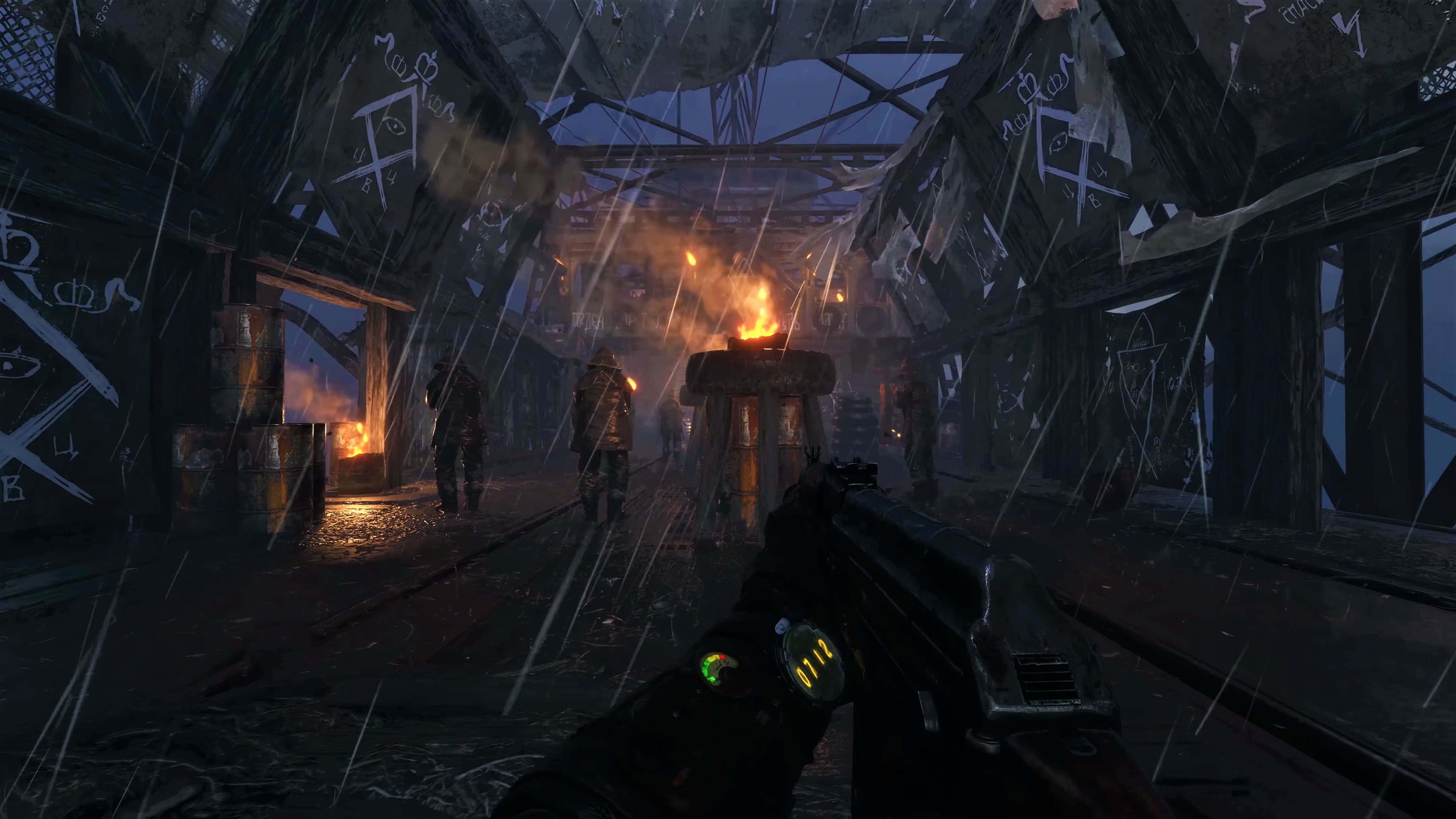 Metro Exodus 4K, first-person view, rain-soaked, 4K Desktop Wallpaper