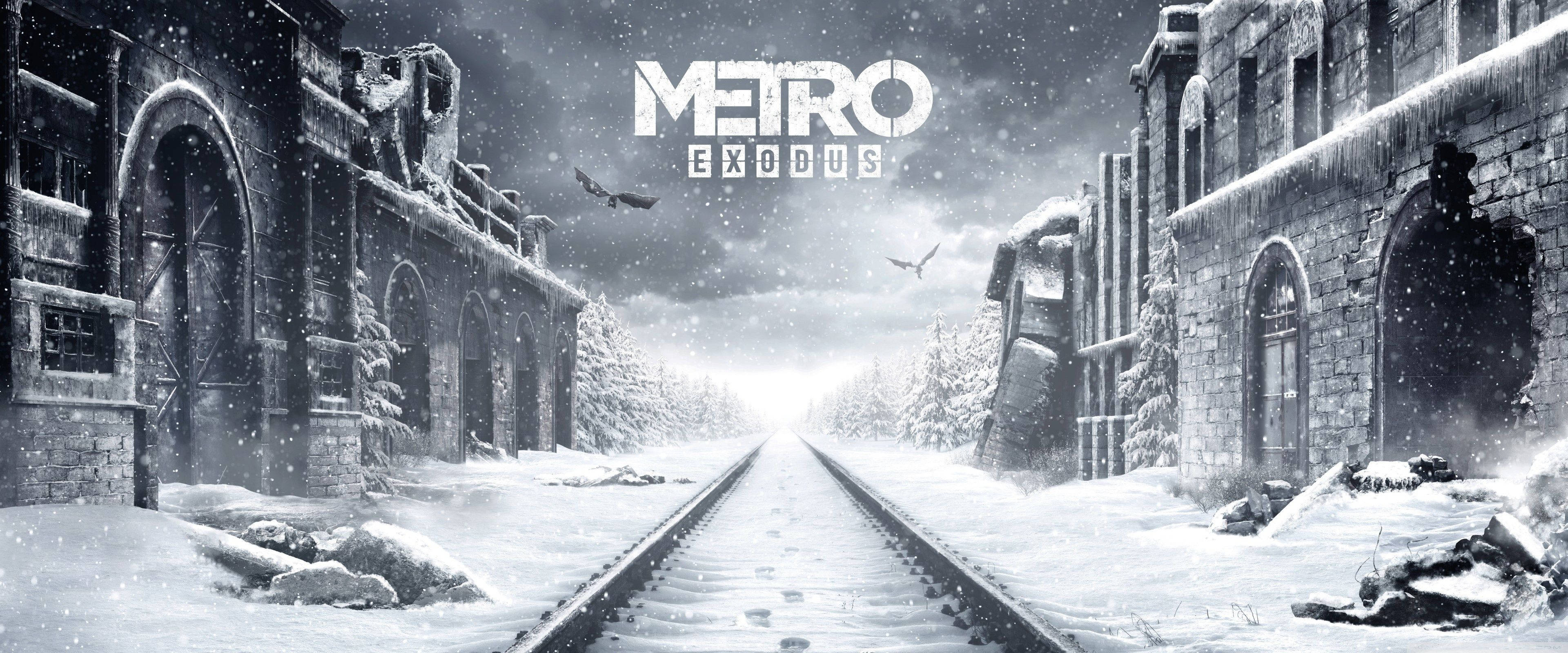 Metro Exodus, snow, abandoned railway tracks, 4K Desktop Wallpaper