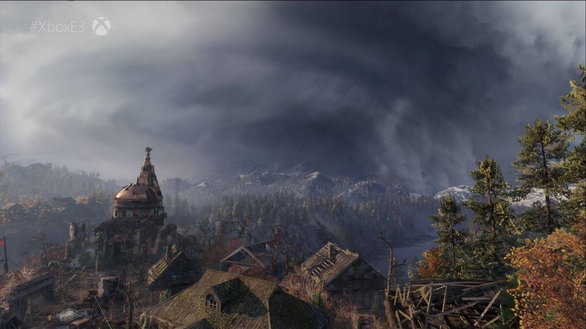 Metro Exodus, bad weather, stormy mountain village, Full HD Desktop Wallpaper